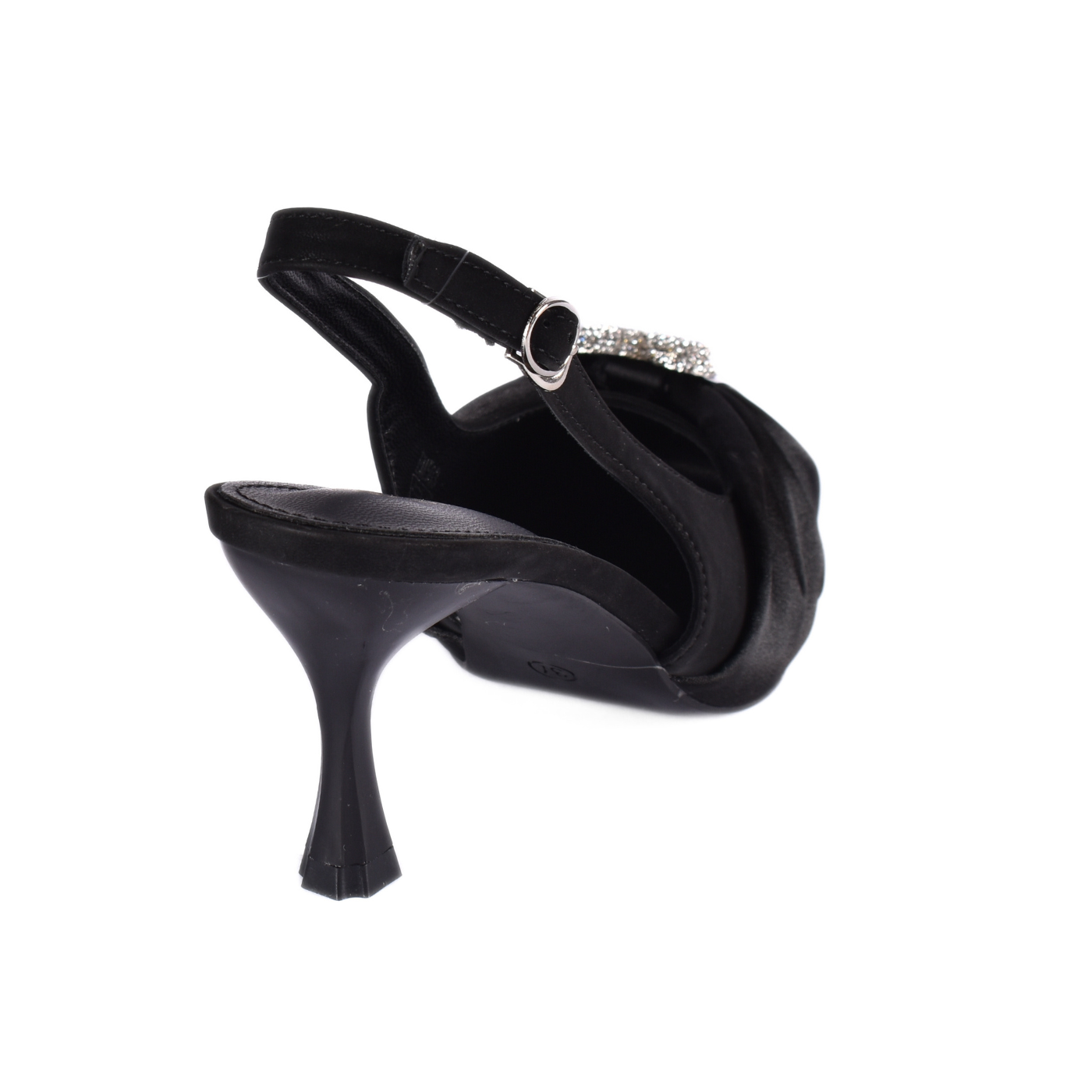 Buckle Closure Heeled Sandals With Decorative Accessory Melouk