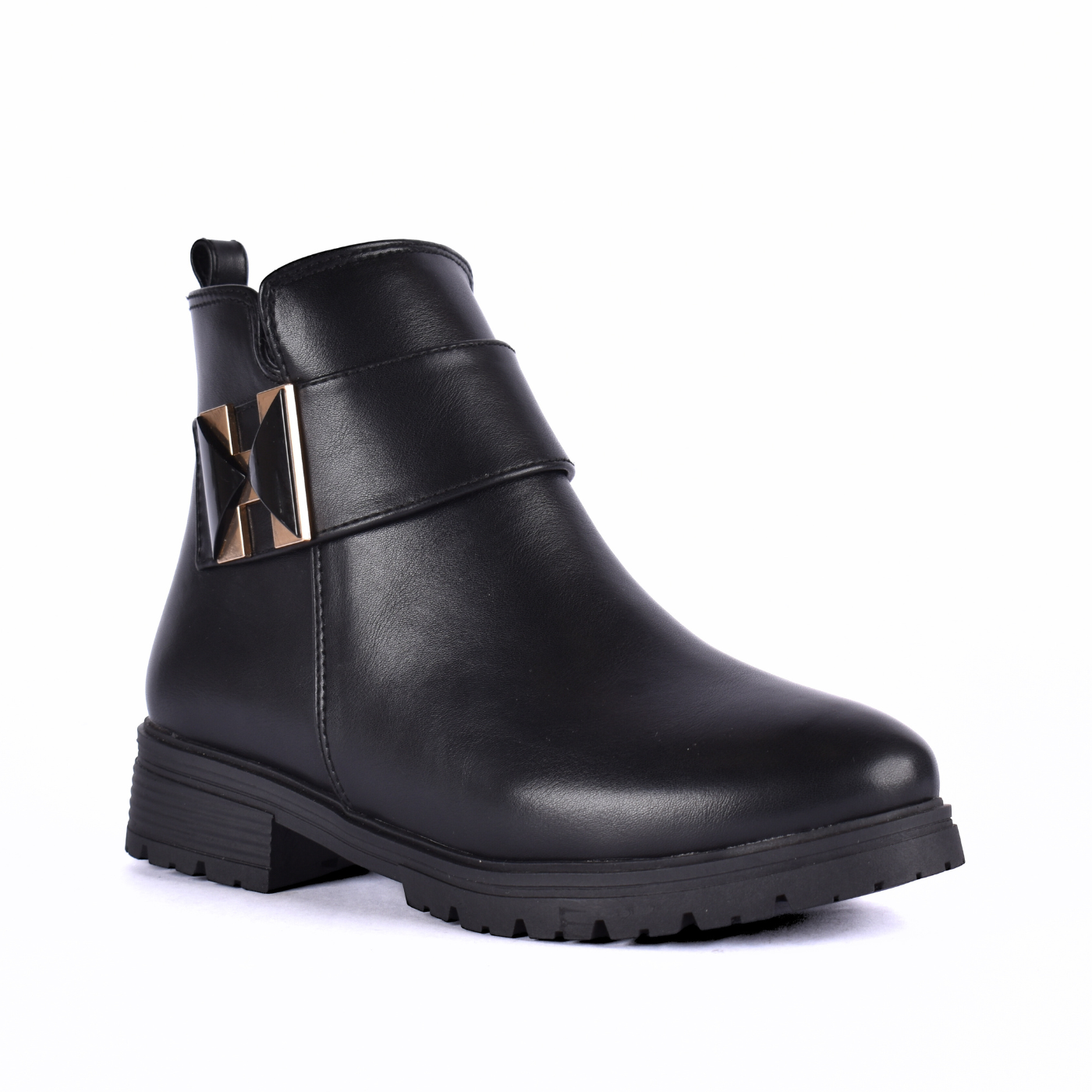 Leather Half Boot With Shiny Stones Melouk