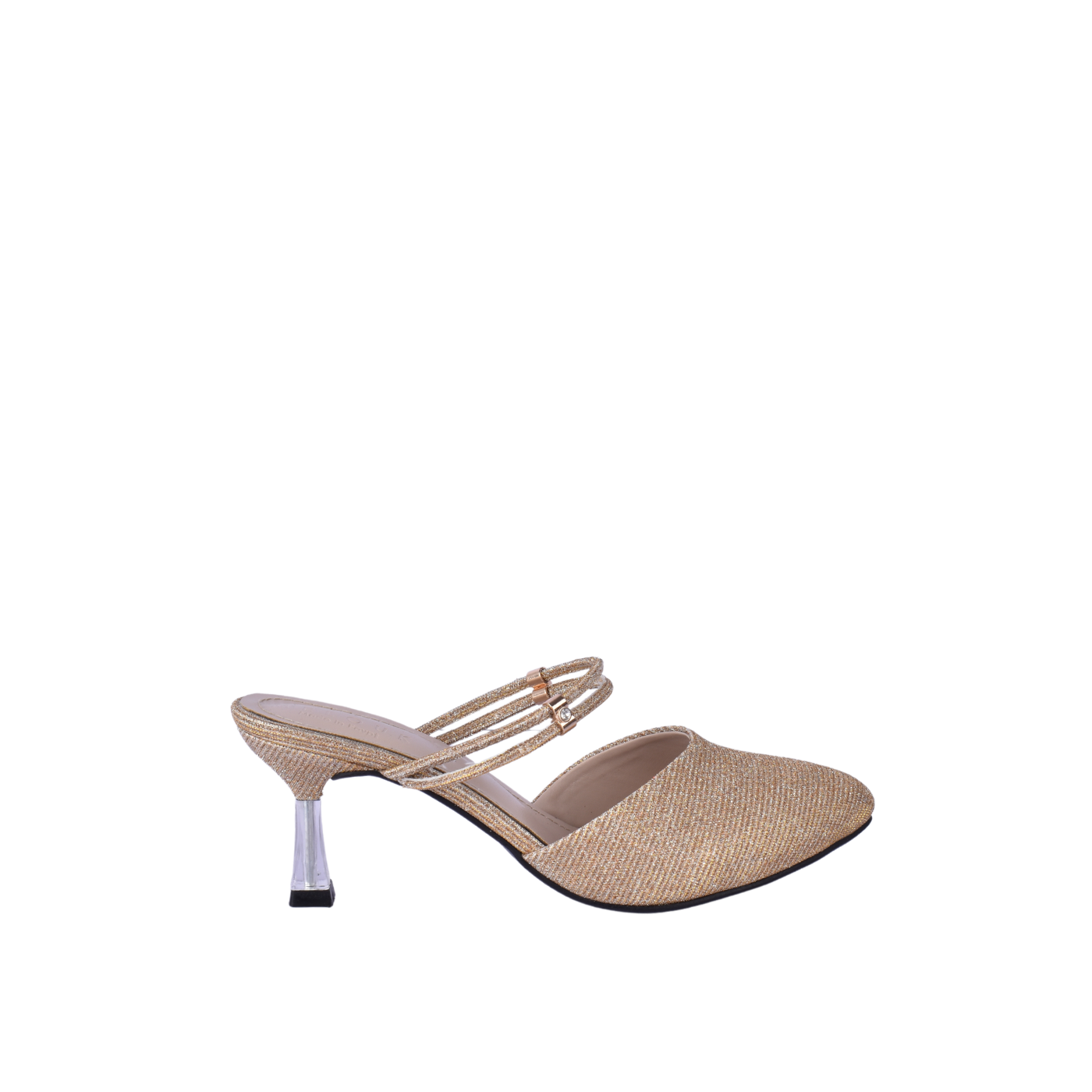 Simple Mid Heel Sandal Gold Melouk
