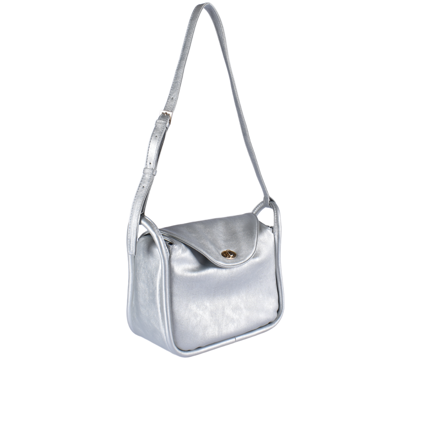 Vibes Leather Cross Body Bag Silver Melouk