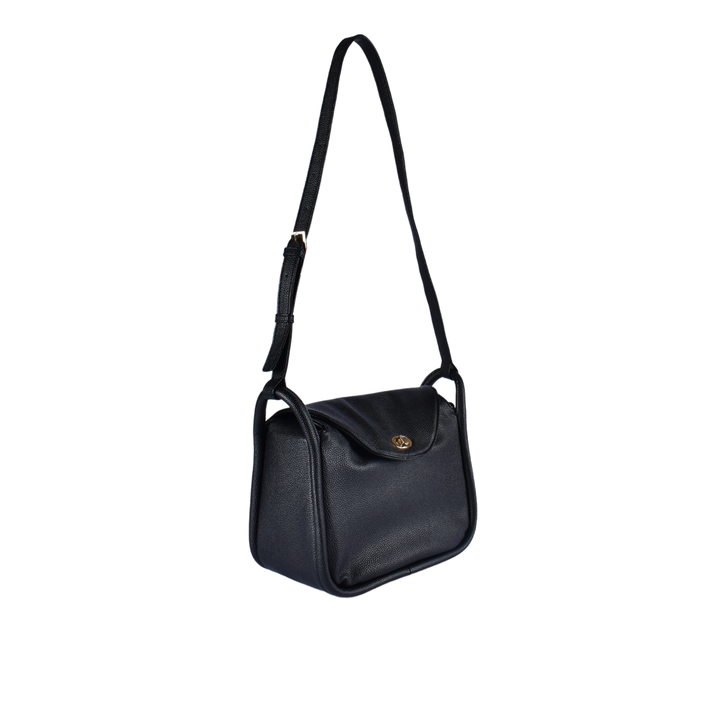 Vibes Leather Cross Body Bag Black Melouk