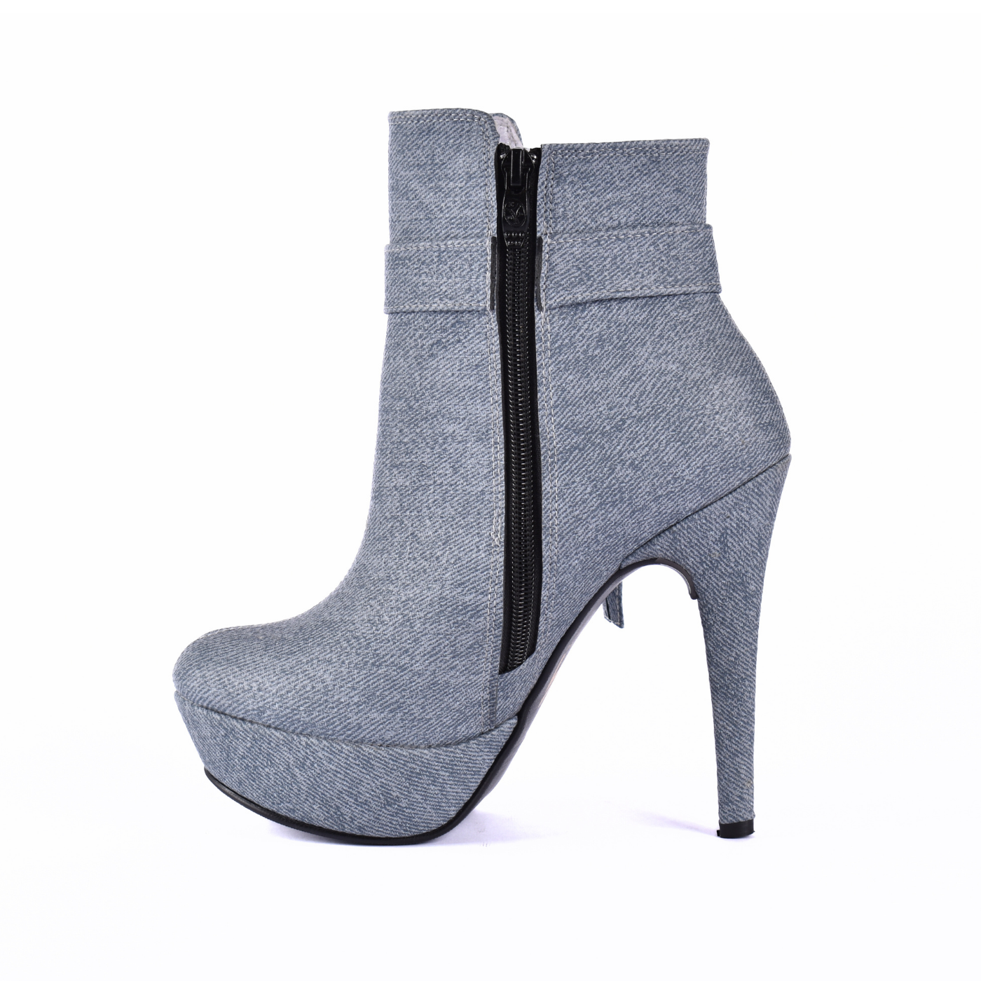 Pointed Heel Leather Ankle Boots With Details Melouk