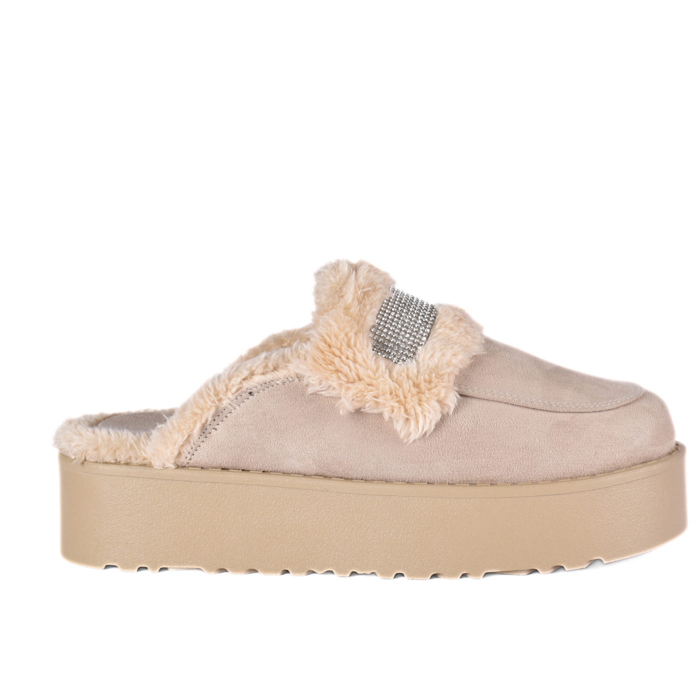 Leather Slip On Fur Loafers Melouk