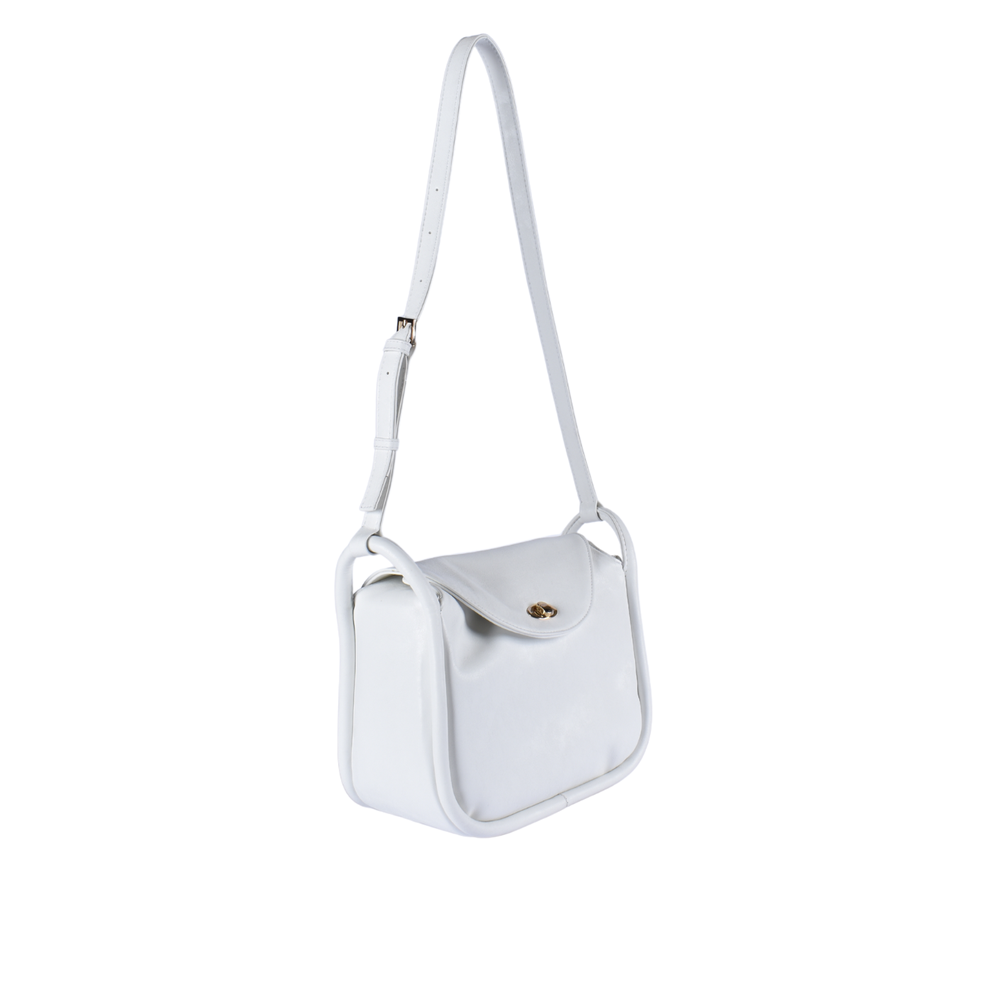 Vibes Leather Cross Body Bag White Melouk