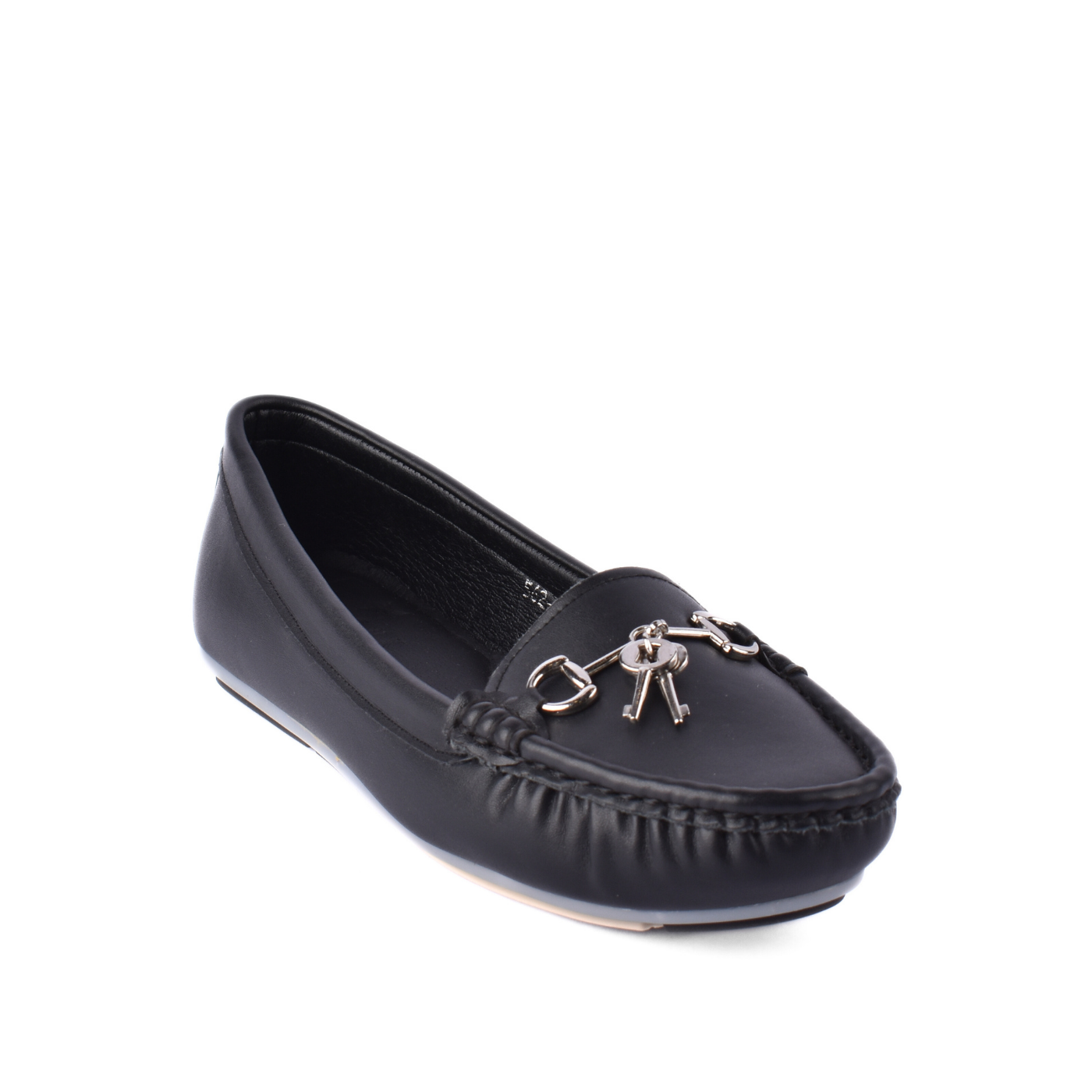 Basic Leather Shoe With Elastic Side Black Melouk