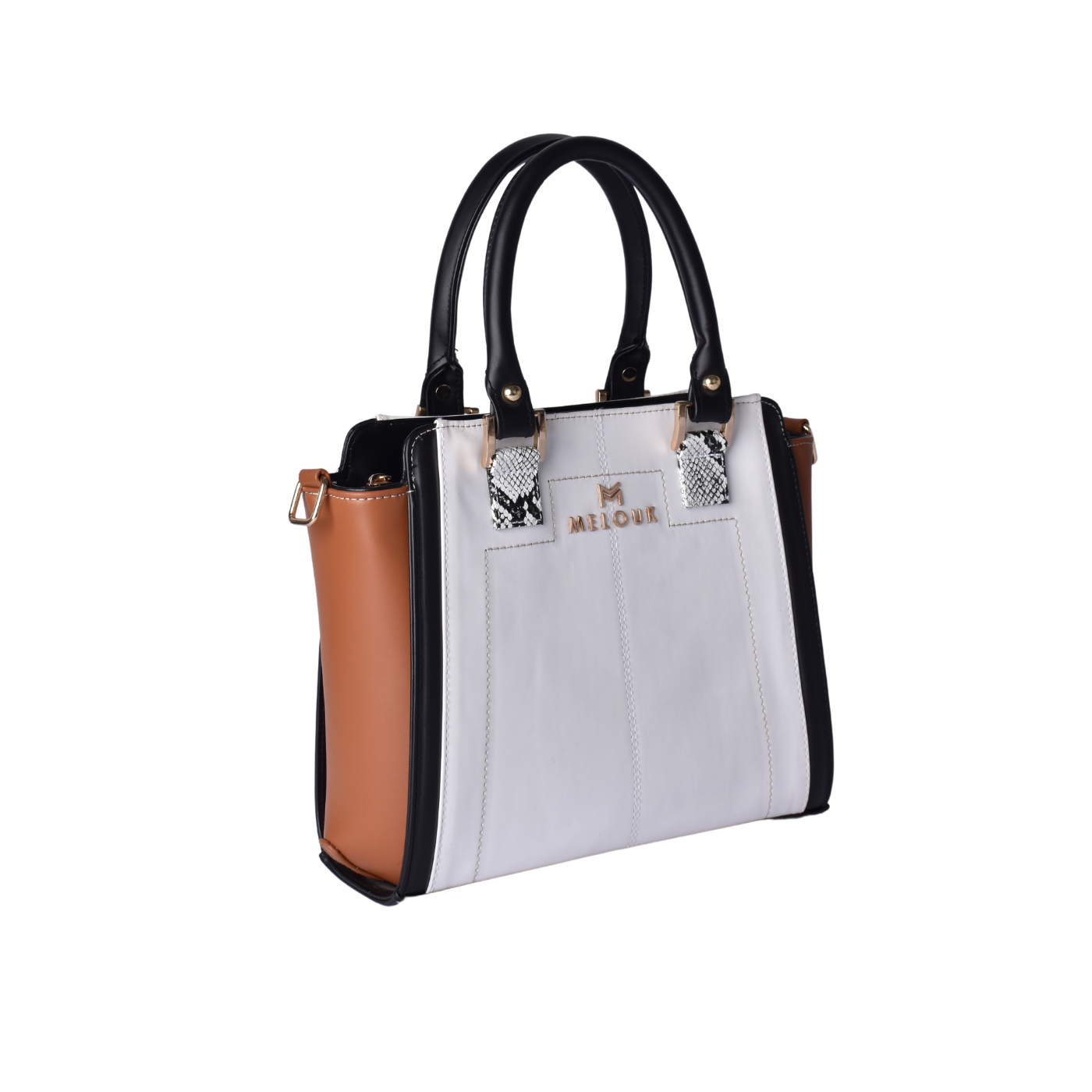 Classic Leather Handbag With Details Melouk