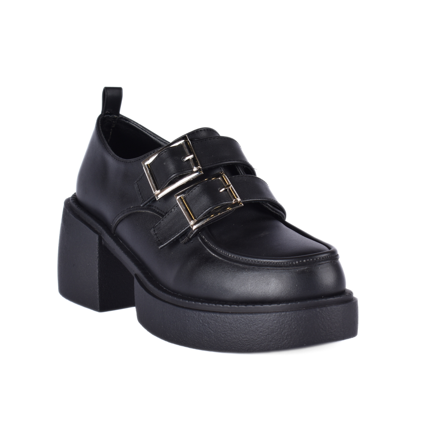 Faux Leather Loafers Black Melouk