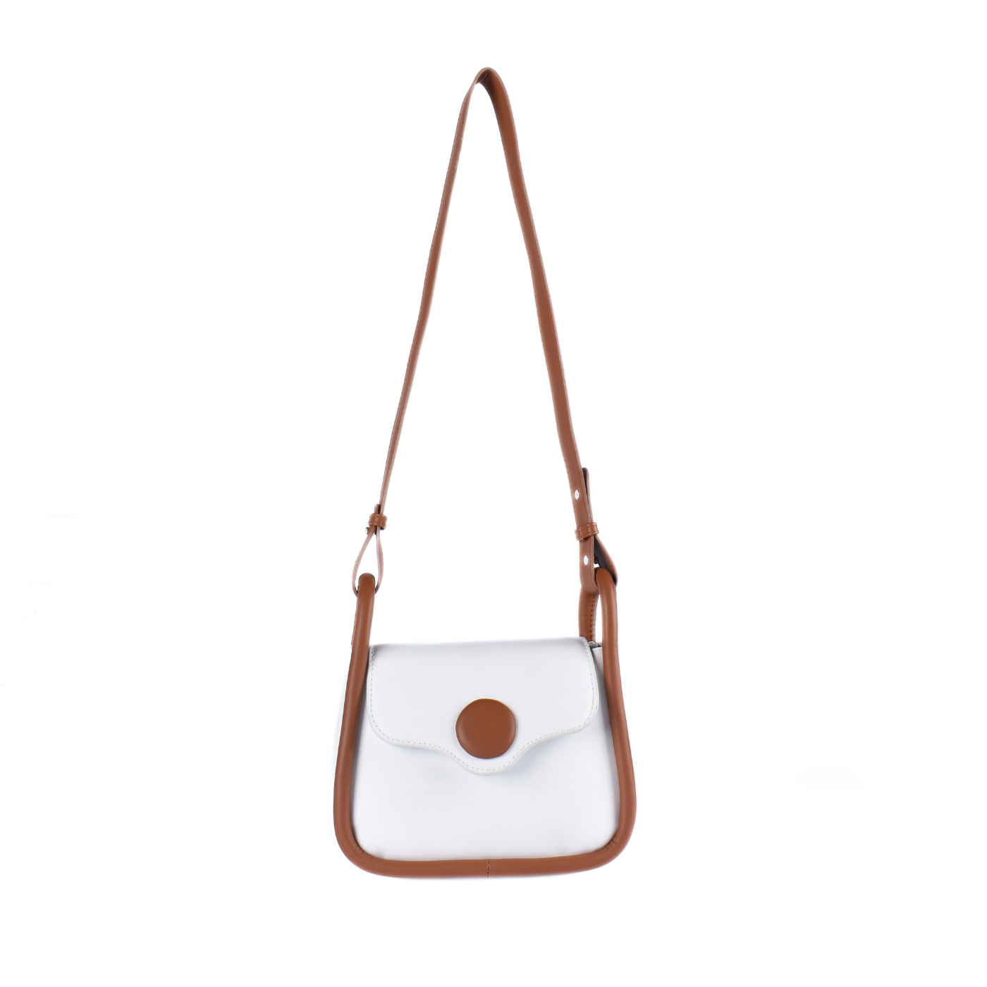 Mini Leather Cross Body Bag White Melouk