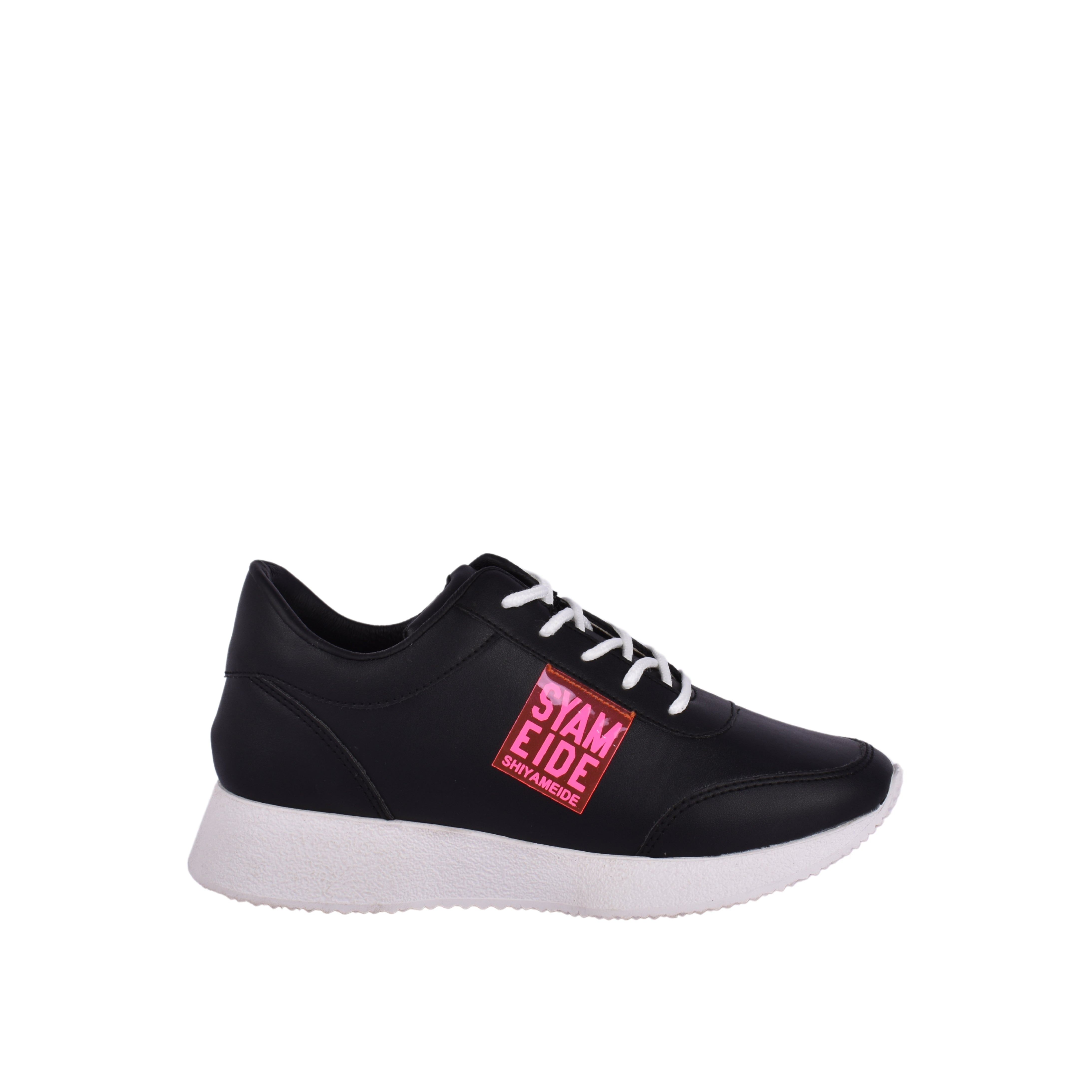 Fashionable Sneaker With Trims Black Melouk