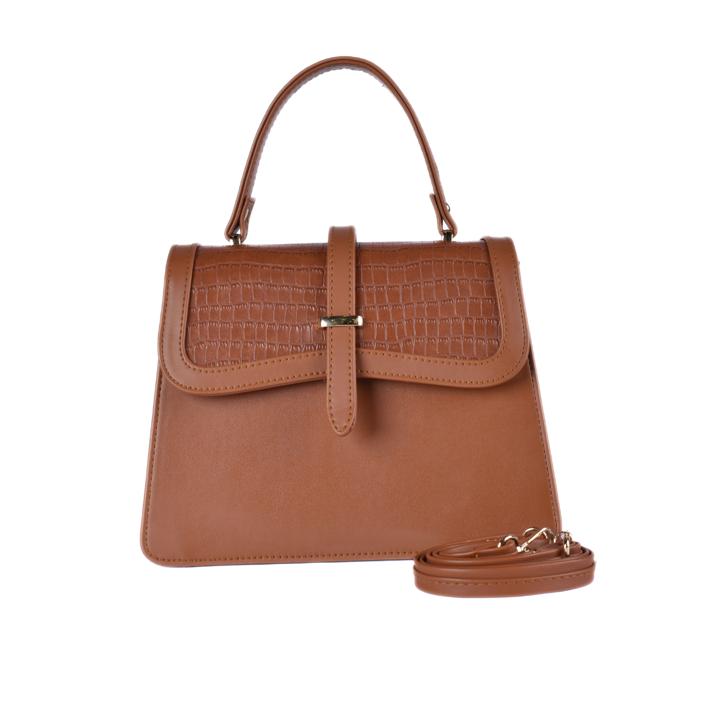 Classic Leather Handbag Havana Melouk
