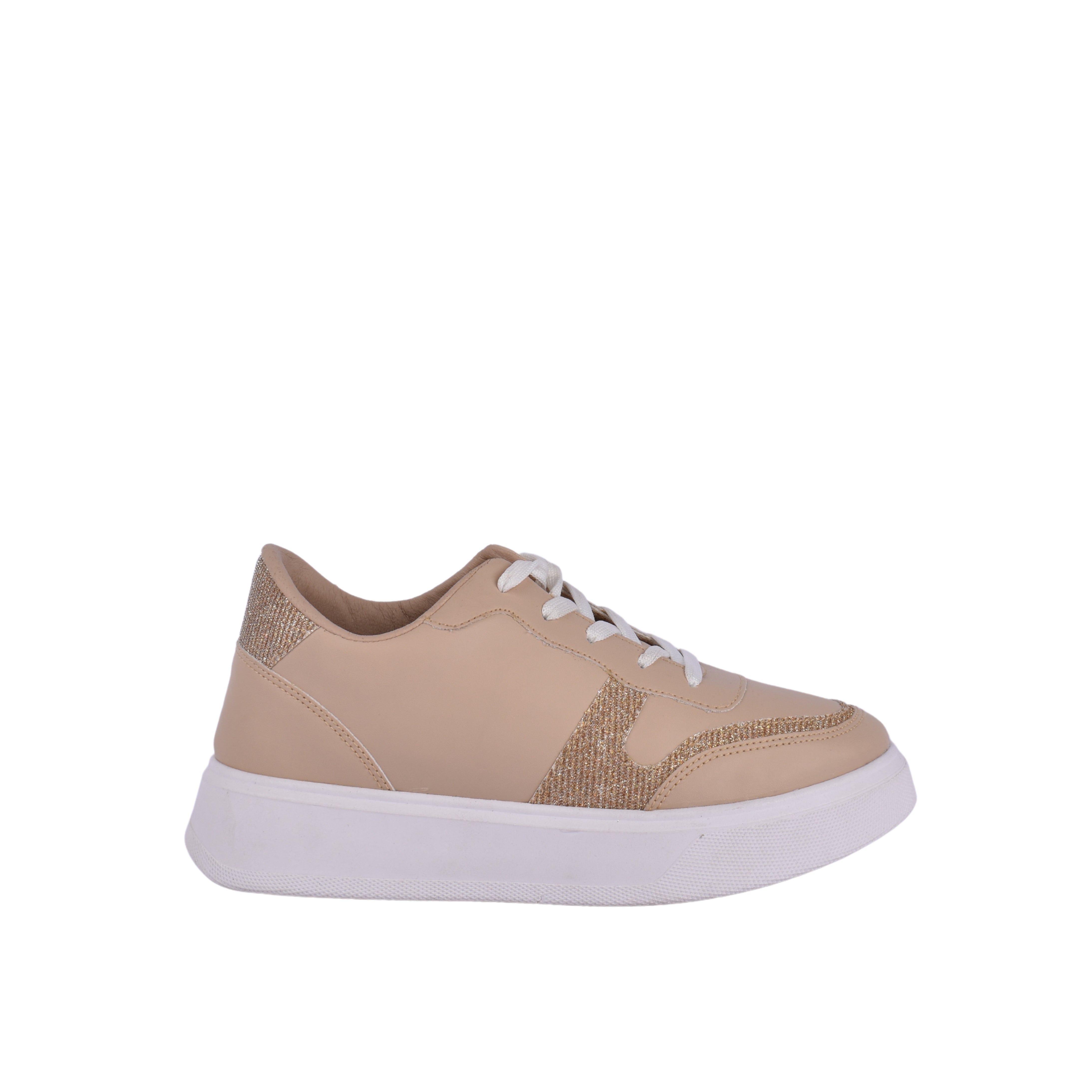 Fashionable Sneaker With Trims Beige Melouk