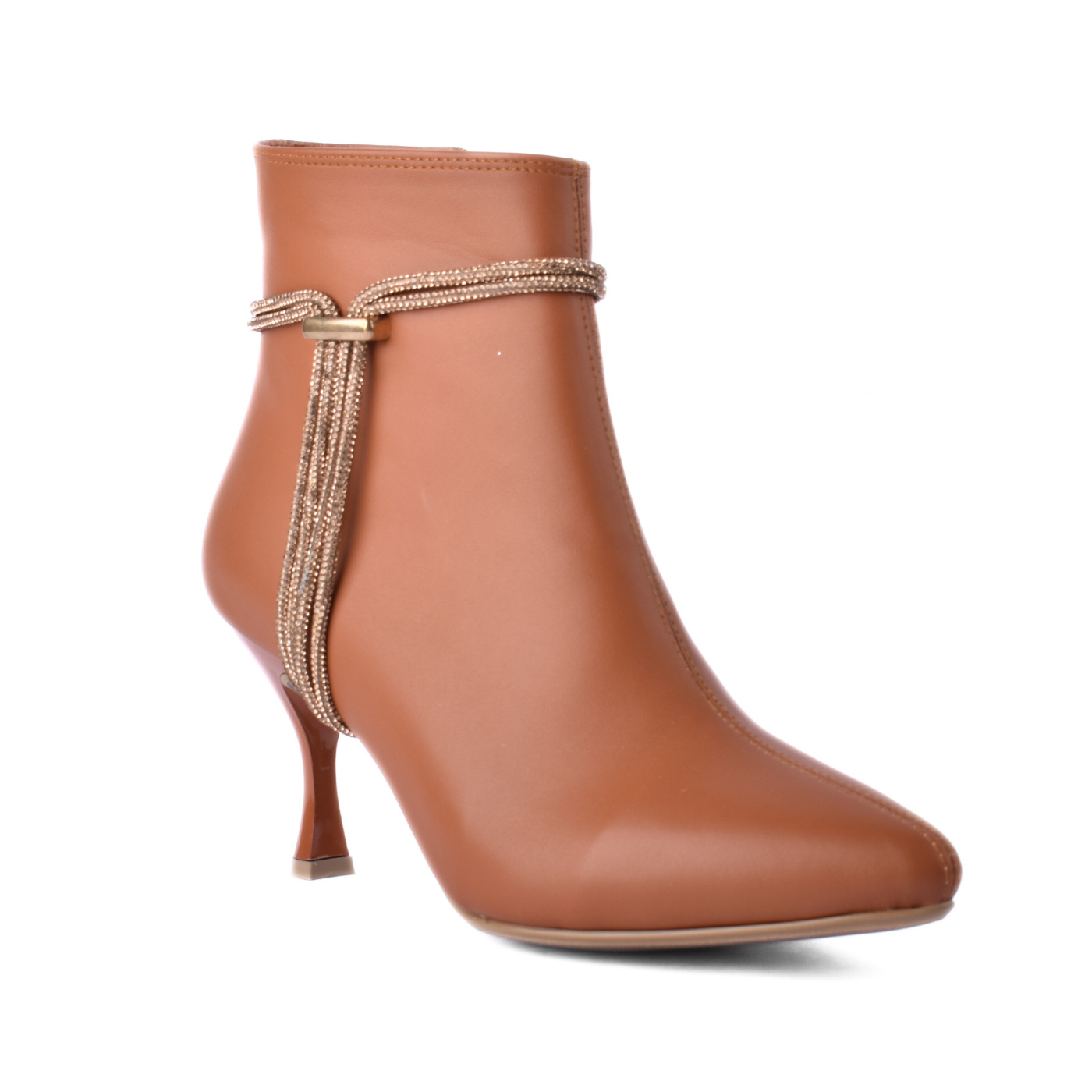 Pointed Heel Leather Ankle Boots With Details Havana Melouk