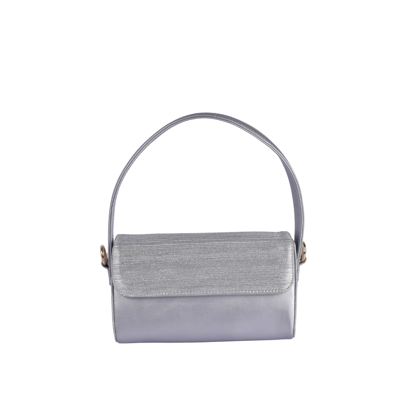 Quilted Shoulder Bag With Studs Silver Melouk