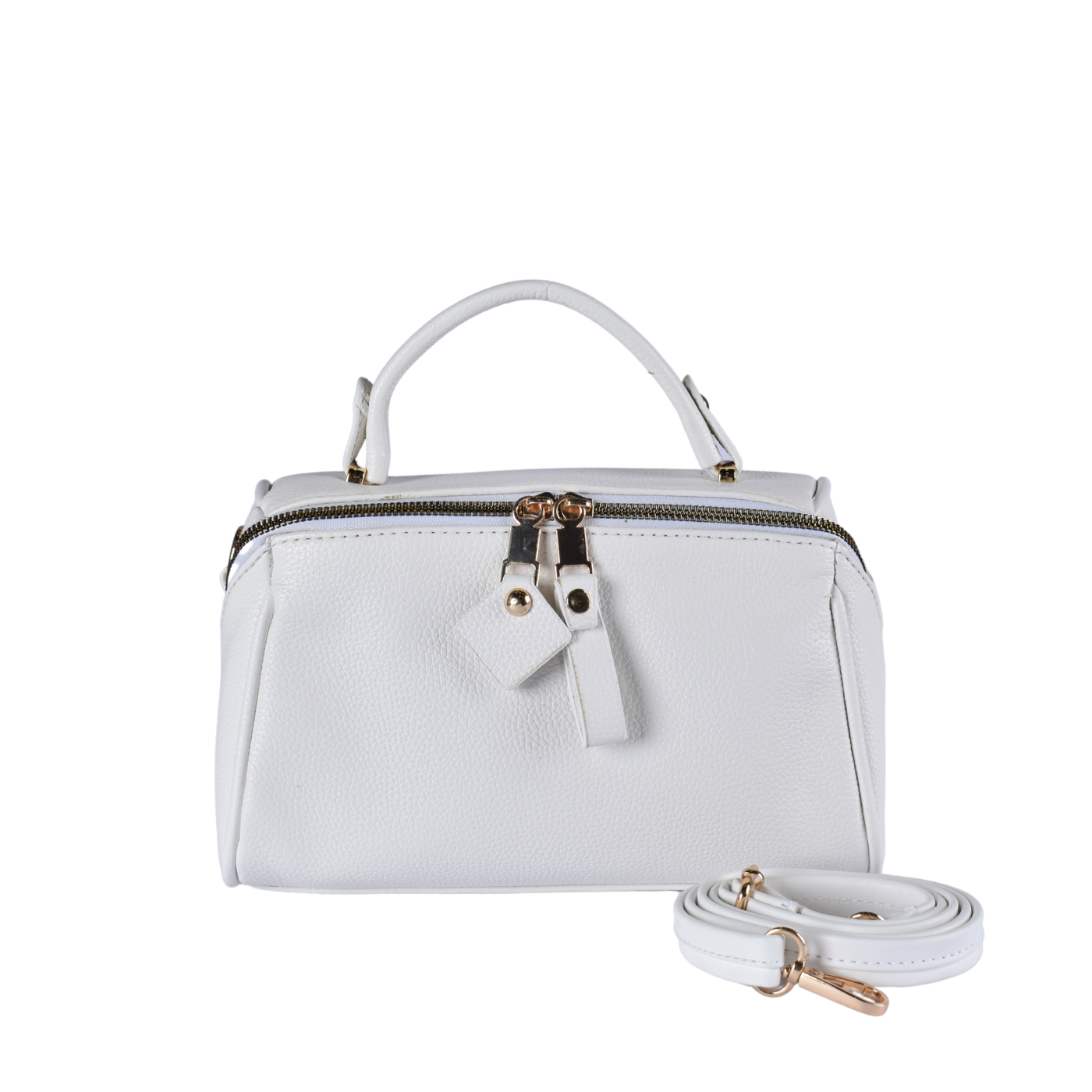Chubby Leather Cross Body Bag White Melouk