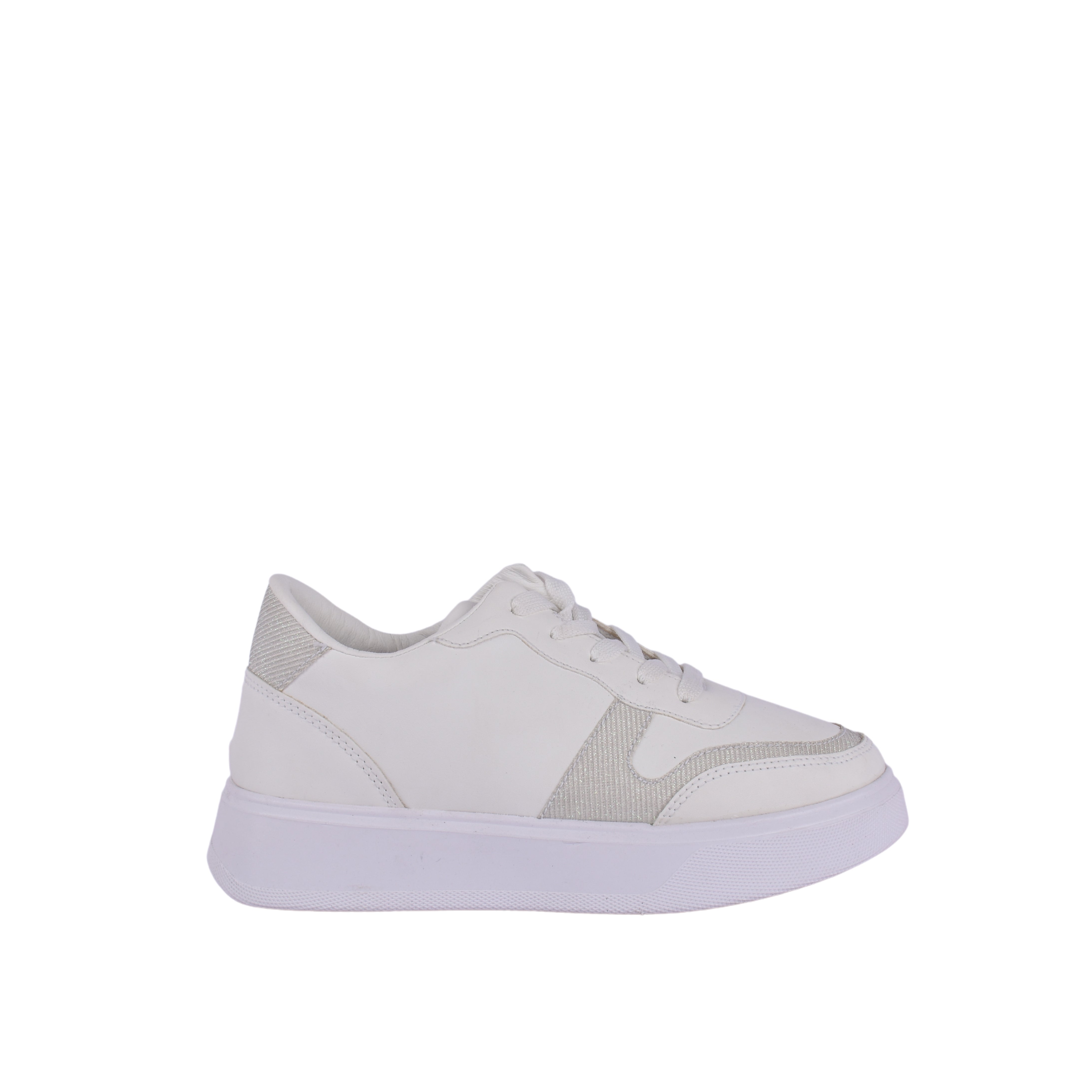 Fashionable Sneaker With Trims White Melouk