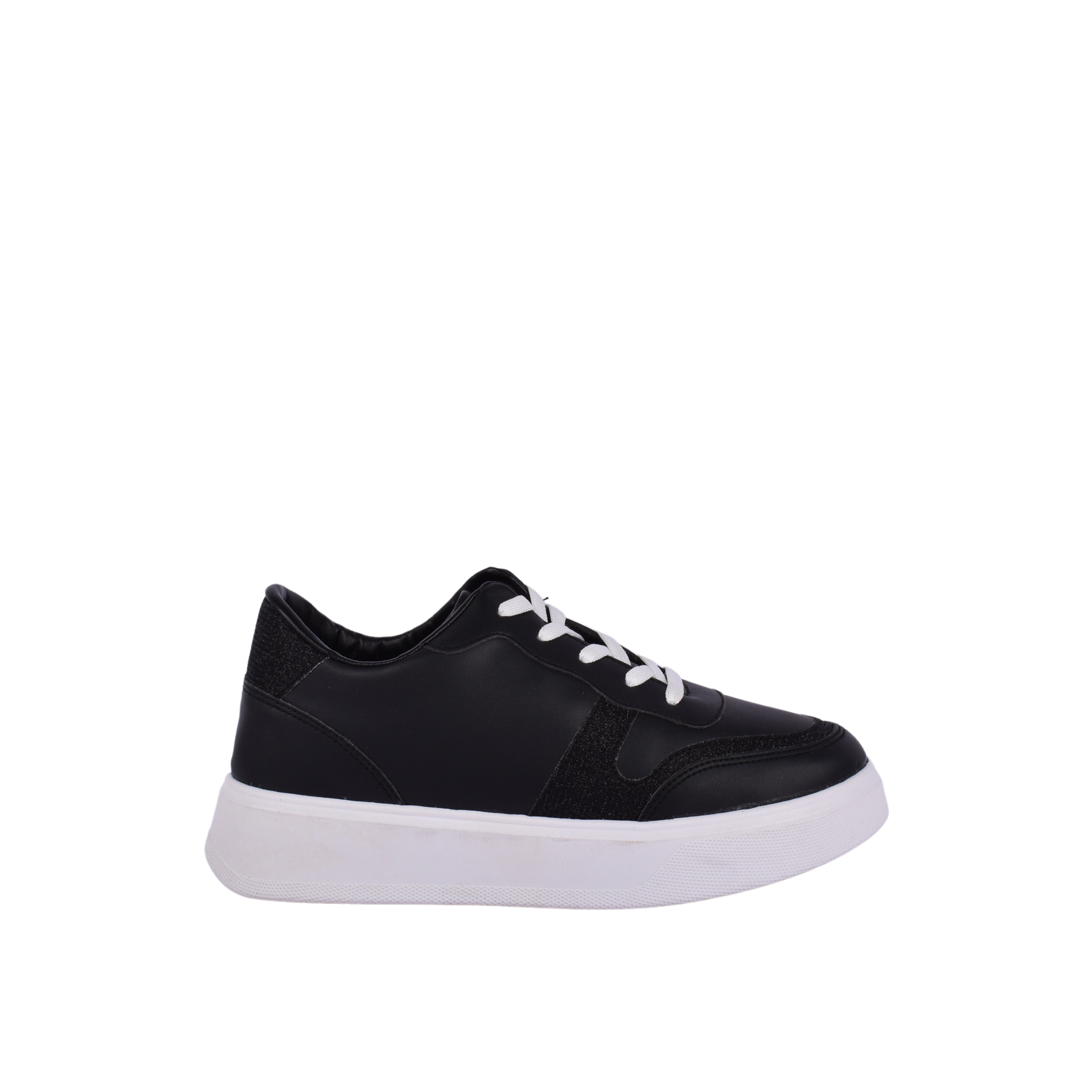 Fashionable Sneaker With Trims Black Melouk
