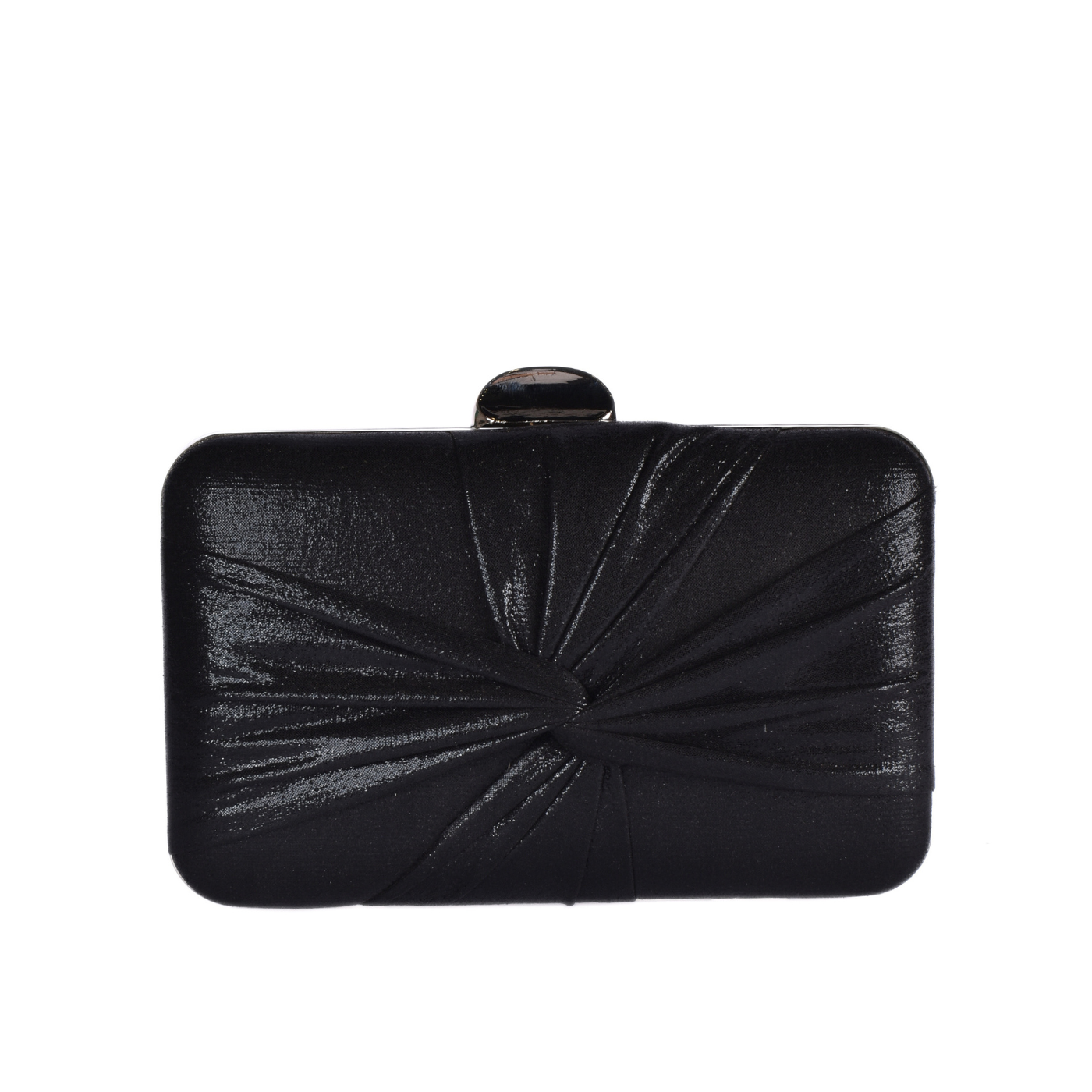 Elegant Gold Metallic Clutch With Draped Satin Detail Melouk