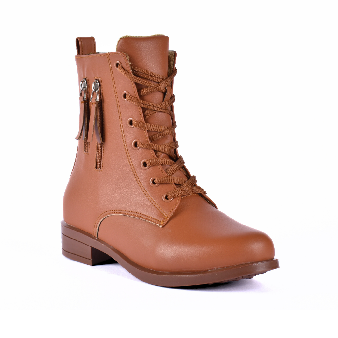 Flat Lace Up Leather Ankle Boots Havana Melouk