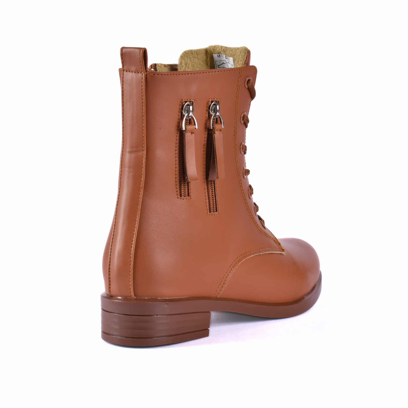 Flat Lace Up Leather Ankle Boots Melouk