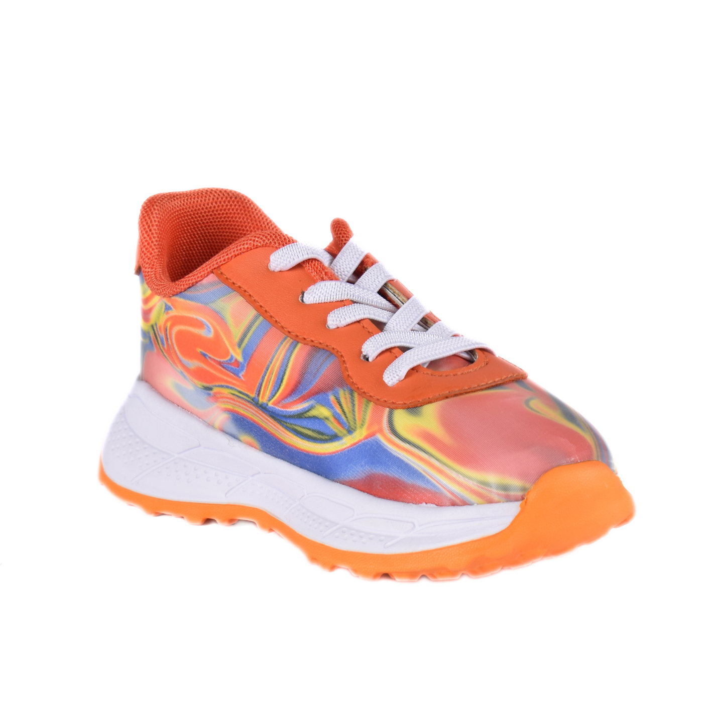 Embossed Sneakers Kids With Details Orange 77 30S Melouk
