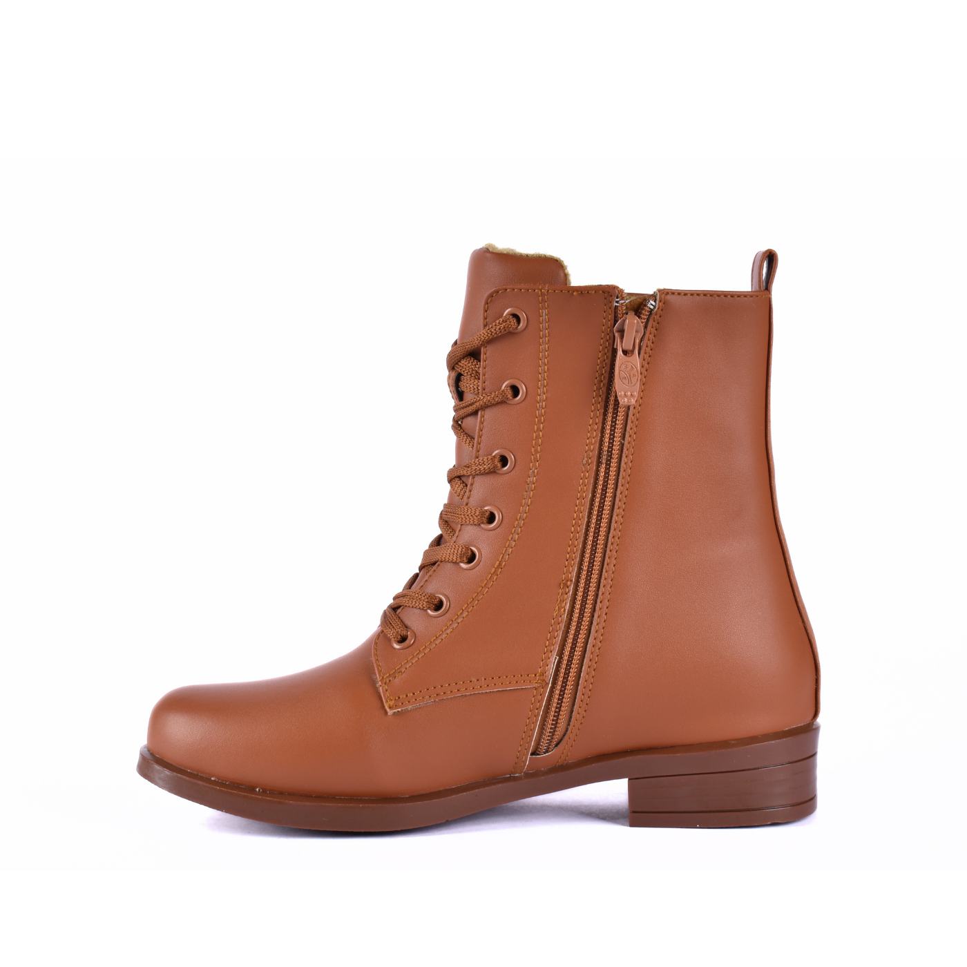 Flat Lace Up Leather Ankle Boots Melouk