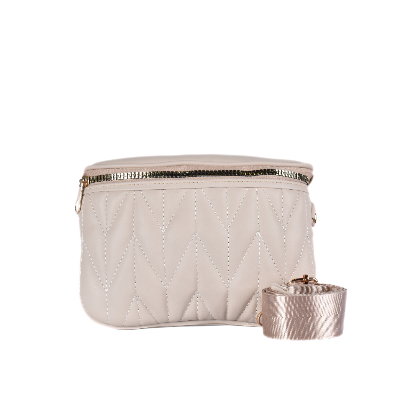 Leather Mini Bag With Zipper Coffee Melouk