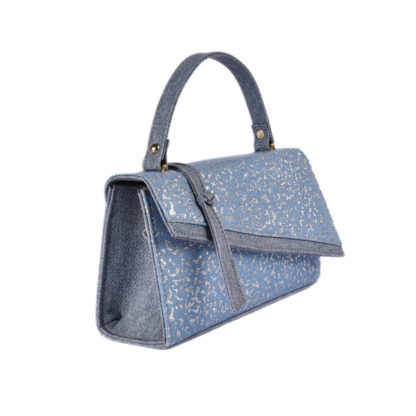 Embossed Leather Handbag Light blue b180 Melouk