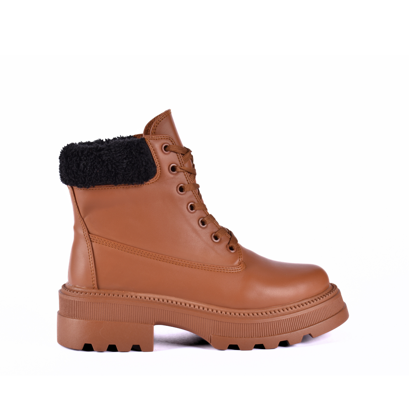 Lace Up Ankle Boots With Fur Melouk