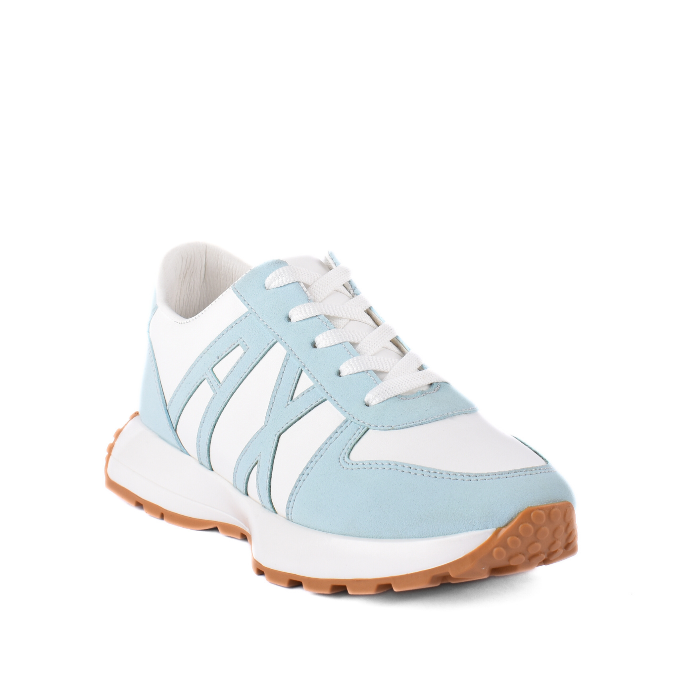 Fashionable Sneaker With Trims Light Blue Melouk
