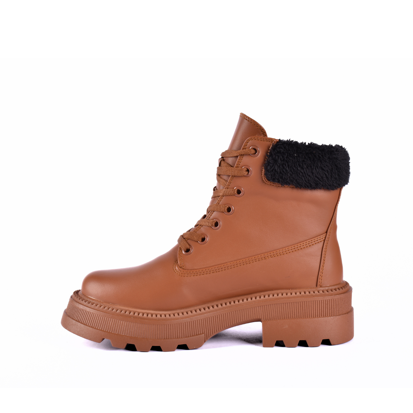 Lace Up Ankle Boots With Fur Melouk