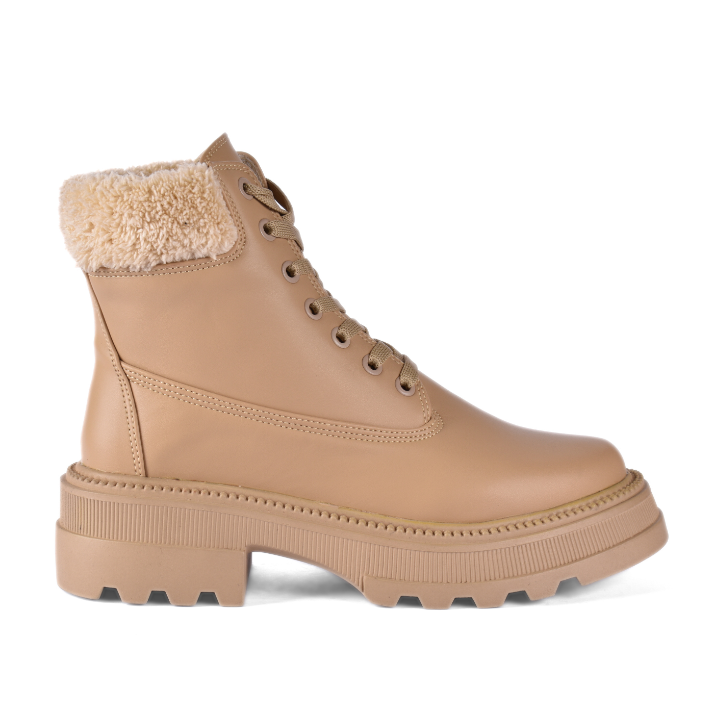 Lace Up Ankle Boots With Fur Melouk