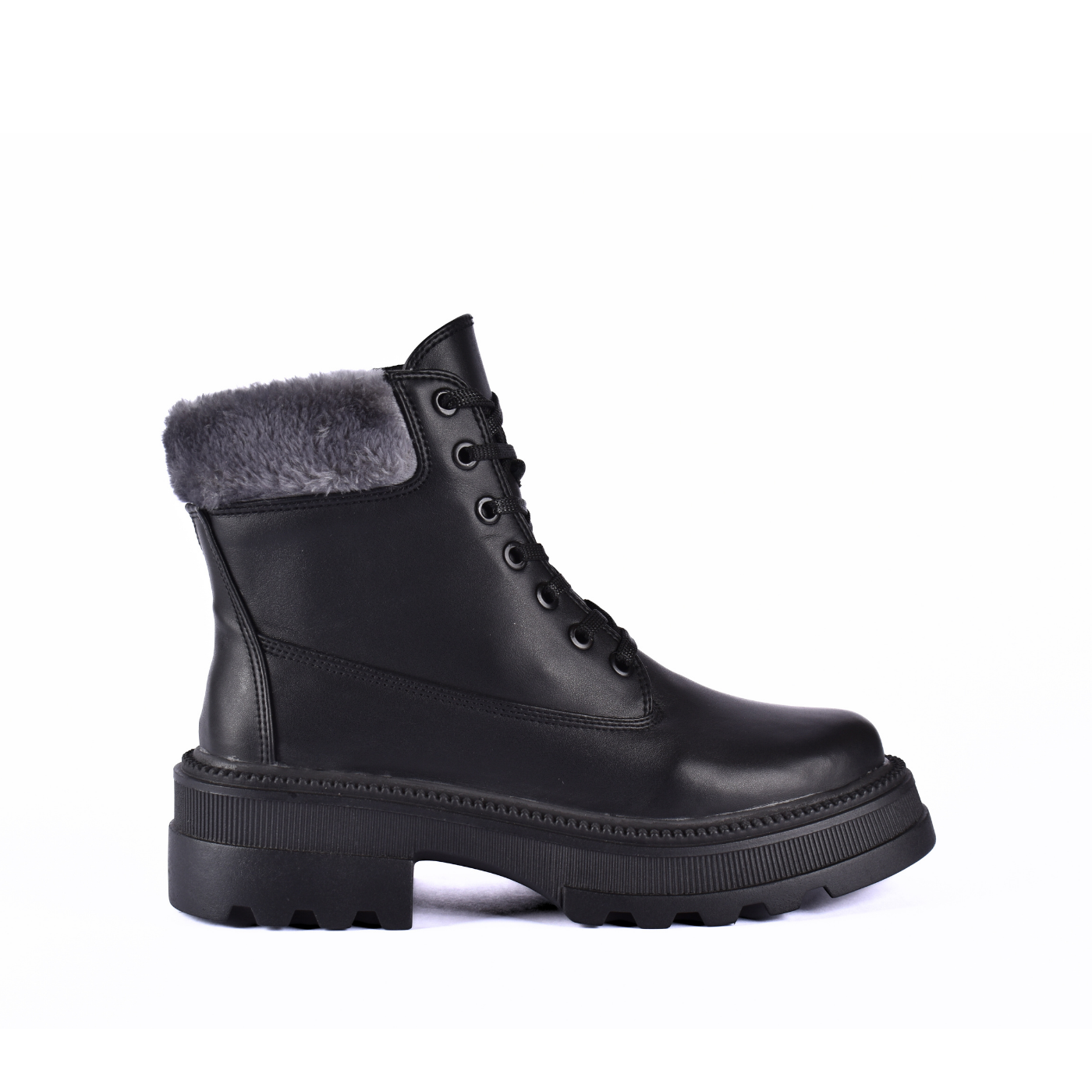 Lace Up Ankle Boots With Fur Melouk