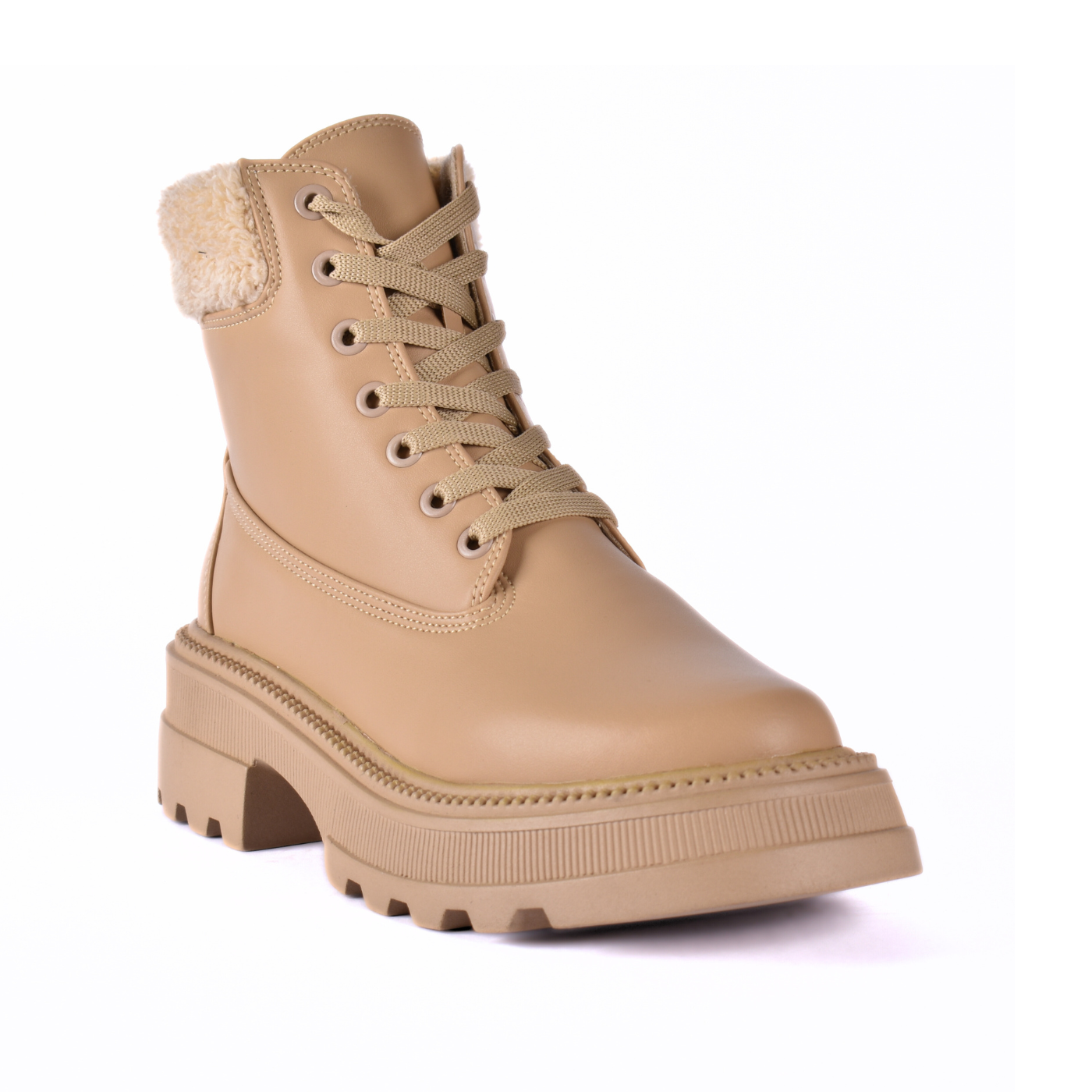 Lace Up Ankle Boots With Fur Melouk