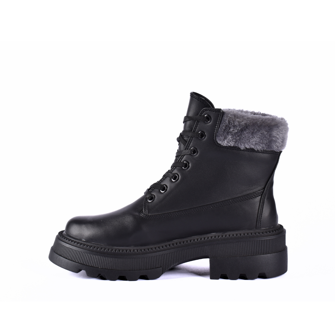 Lace Up Ankle Boots With Fur Melouk
