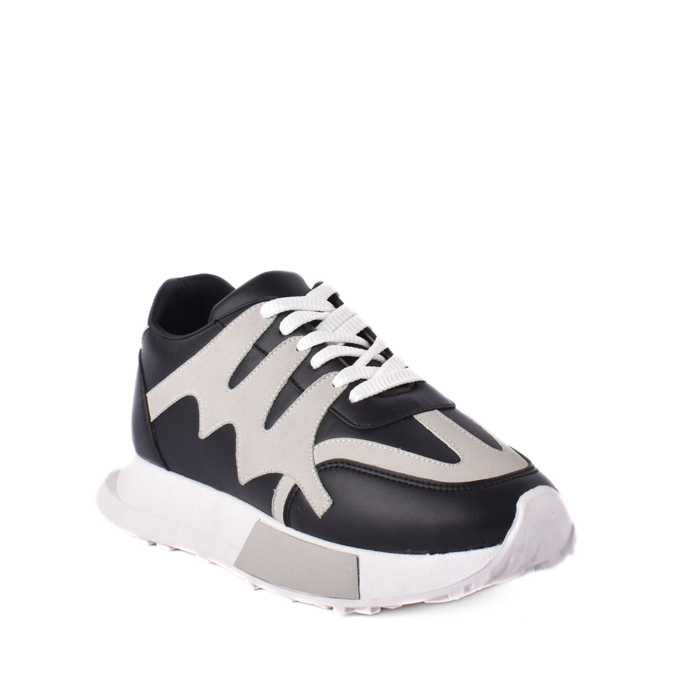 Fashionable Sneaker With Trims Black Melouk