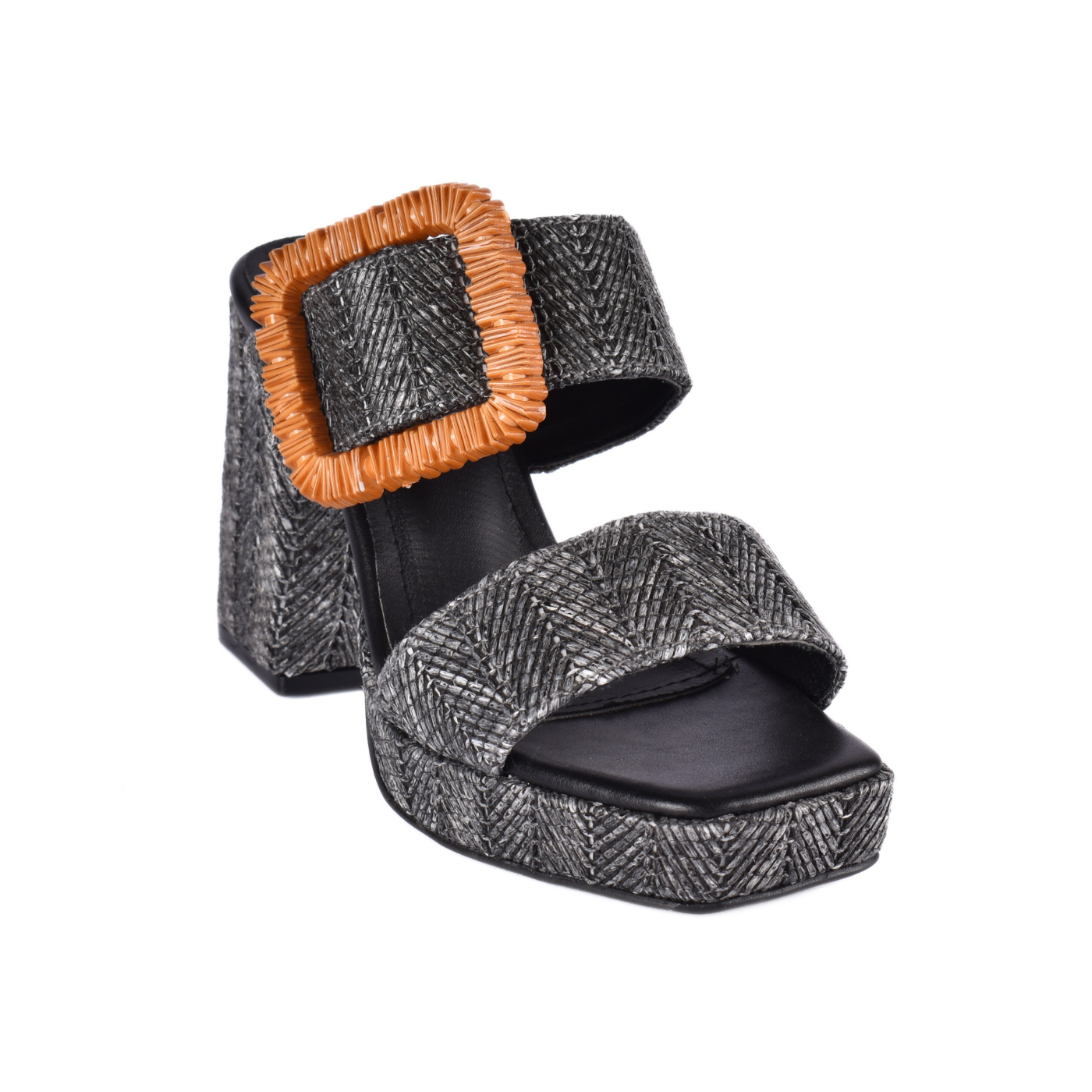 High Heel Slipper Black Melouk
