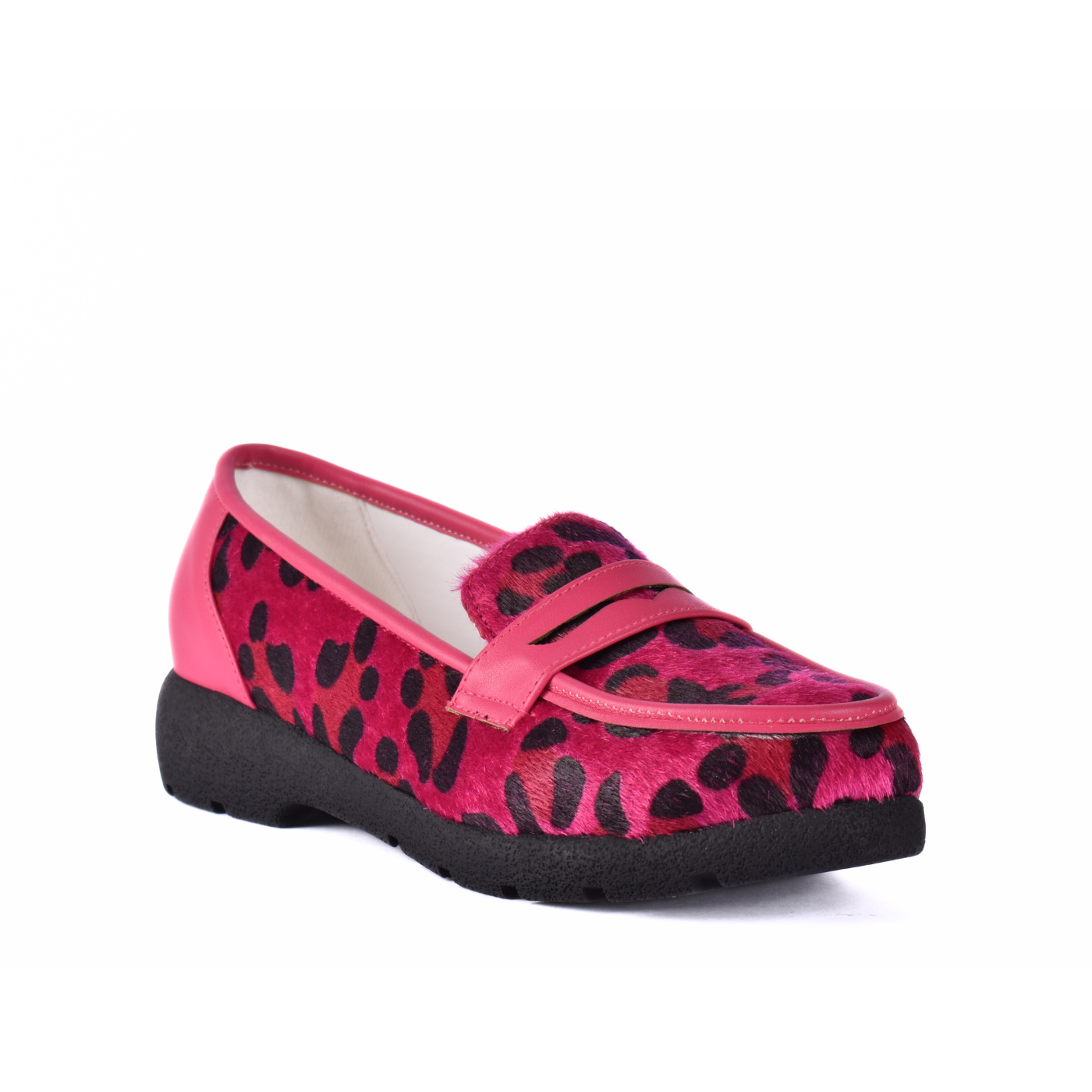 Printed Basic Leather Shoe Fuchsia Melouk