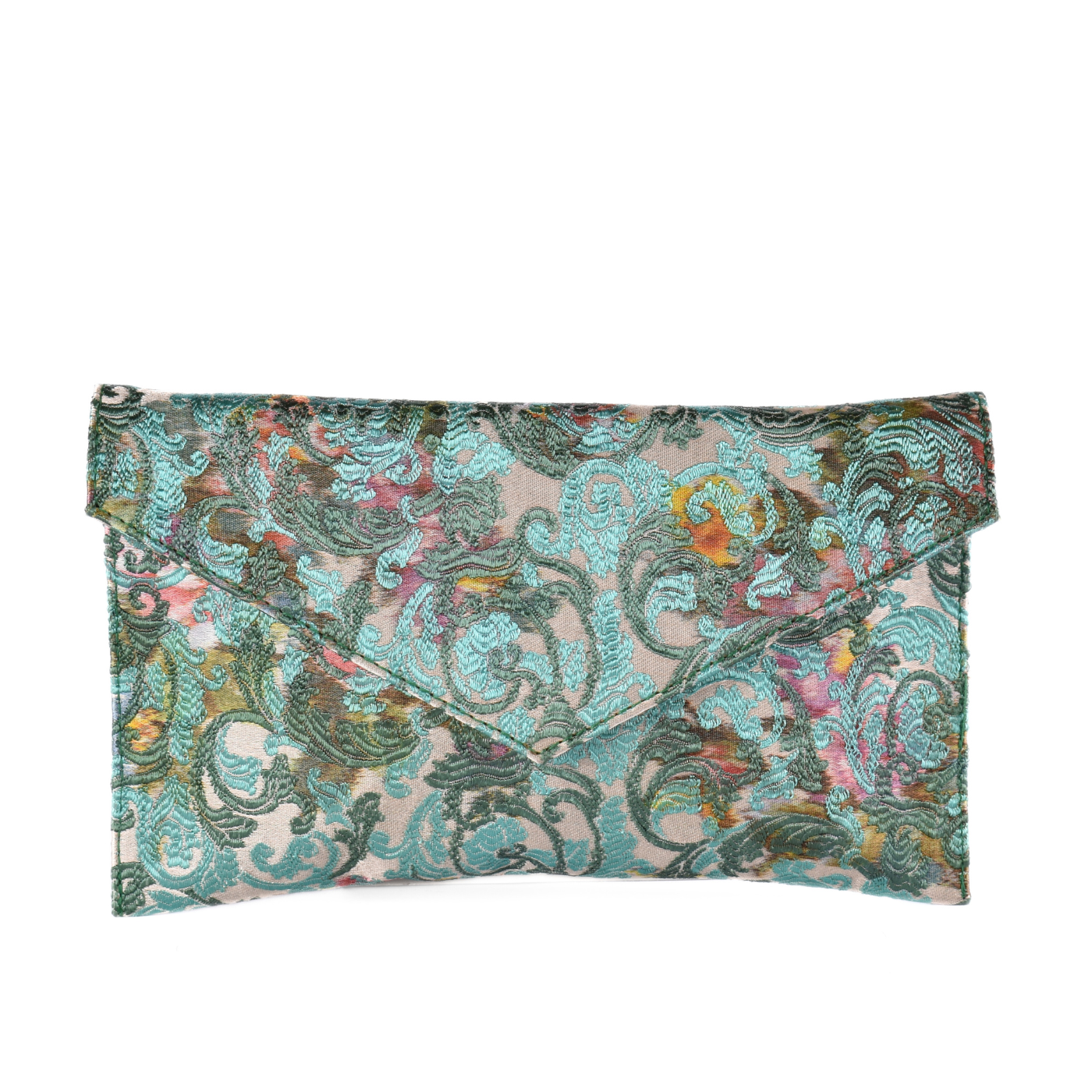 Mini Leather Clutch With Straps Turquoise Melouk