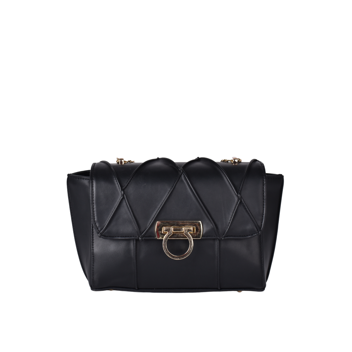 Basic Leather Shoulder Bag Black Melouk