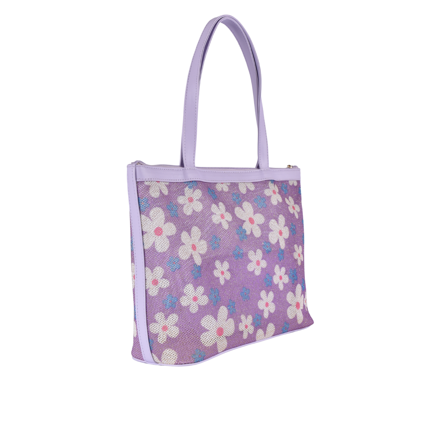 Embossed Shoulder Bag With Details Purple Melouk