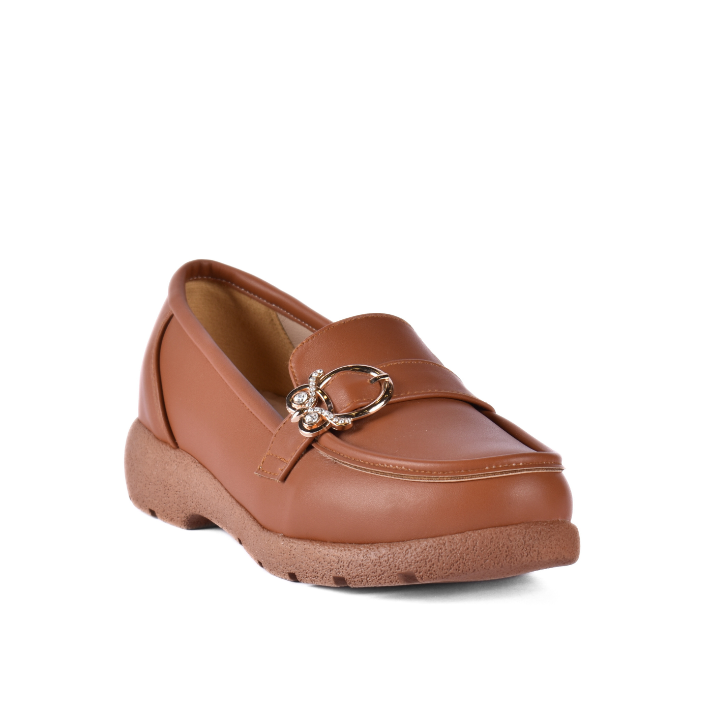Basic Leather Shoe With Elastic Side Havana Melouk