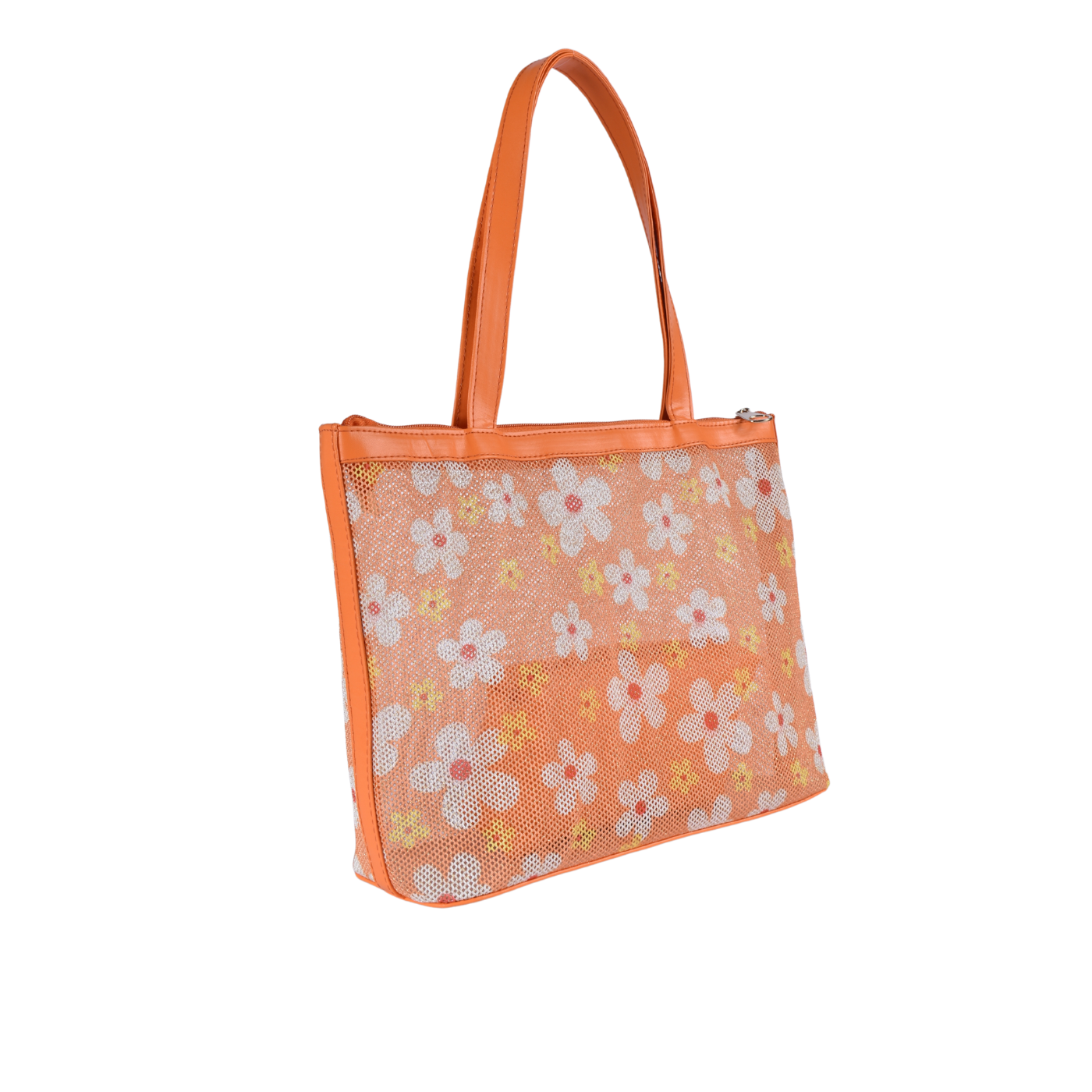 Embossed Shoulder Bag With Details Orange Melouk