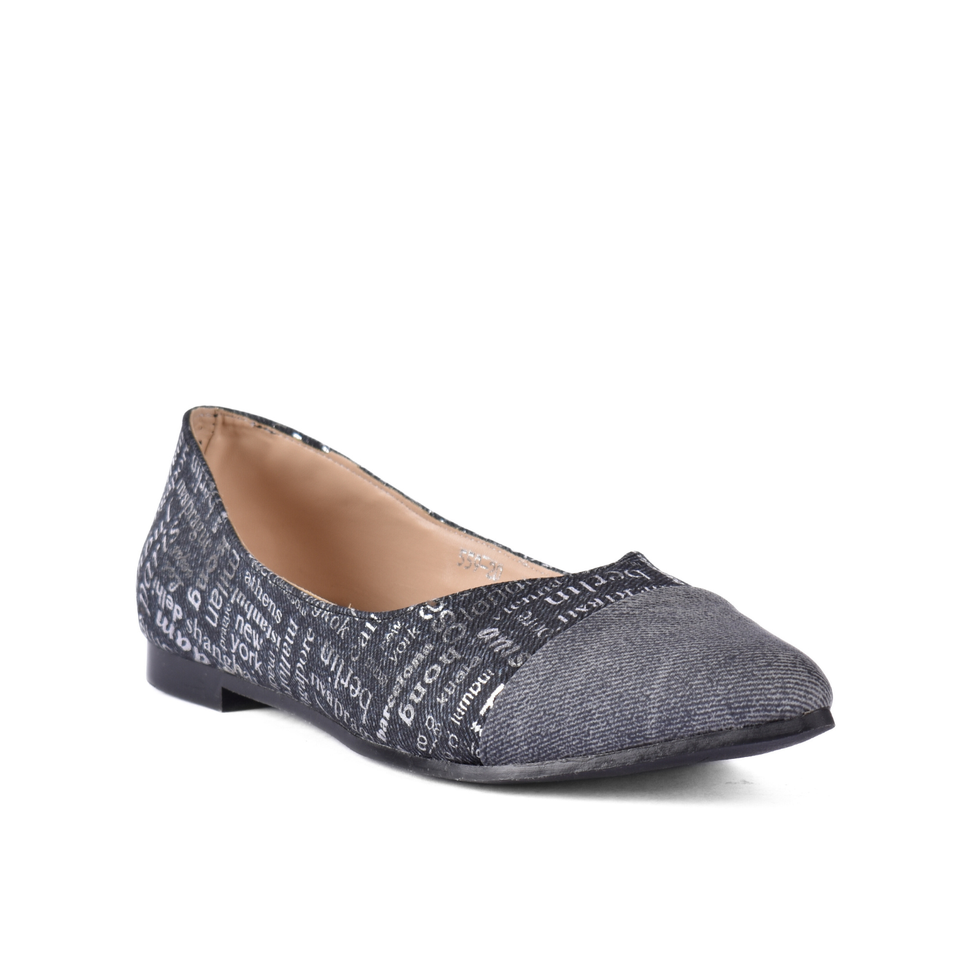 Flat Ballet Leather Shoe With Trims Black Melouk