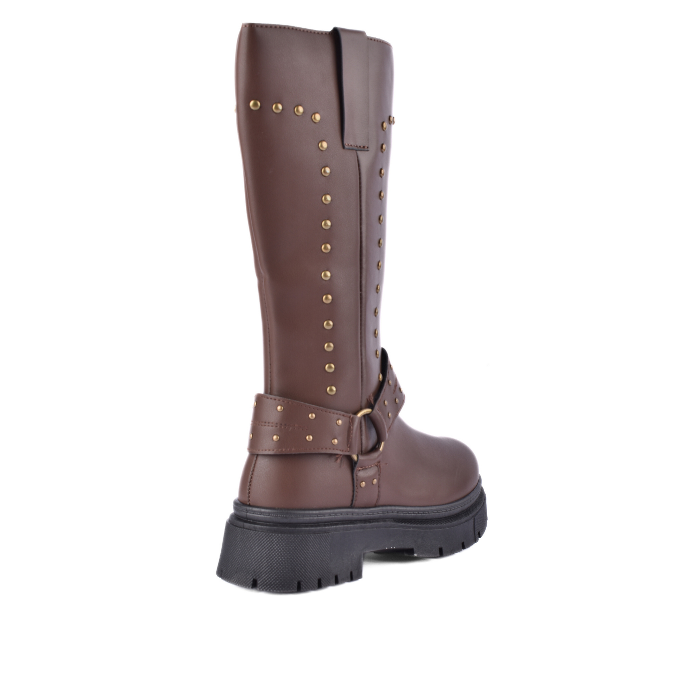 Knotted Heeled Leather High Boot Melouk