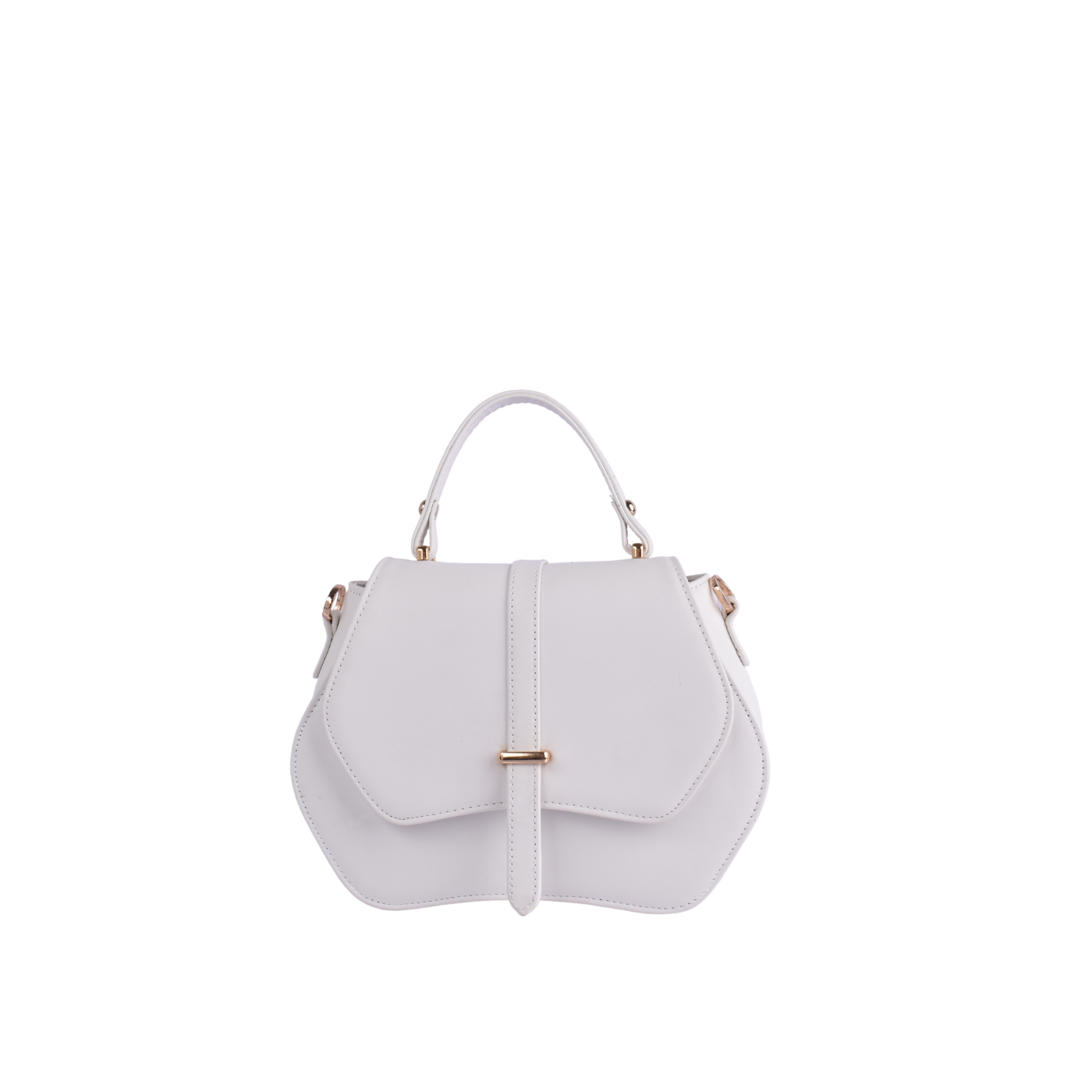 Leather Bag With Handle White Melouk