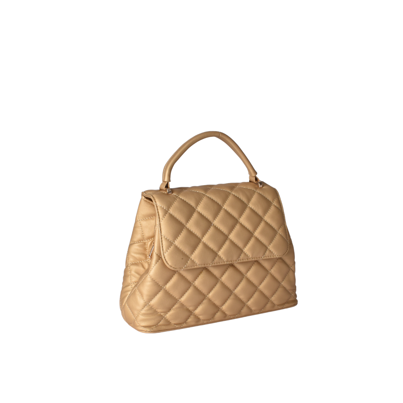 Lined Leather Handbag Gold Melouk