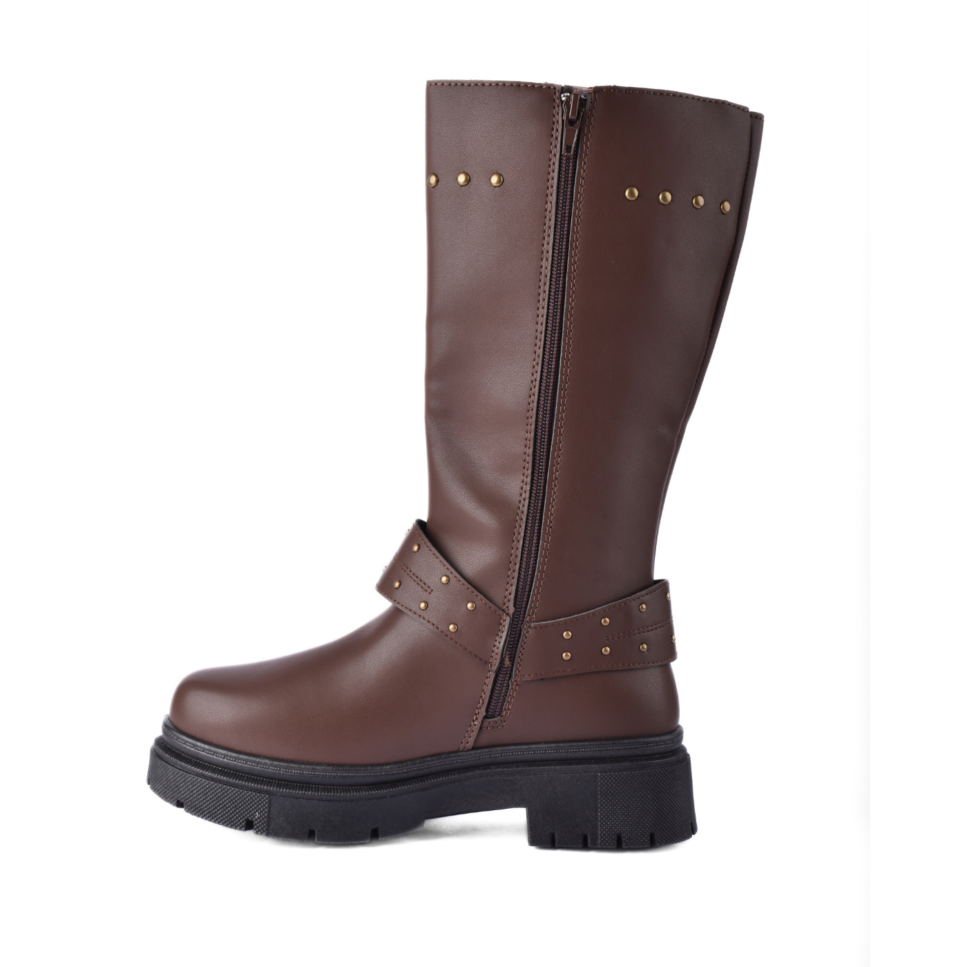 Knotted Heeled Leather High Boot Melouk