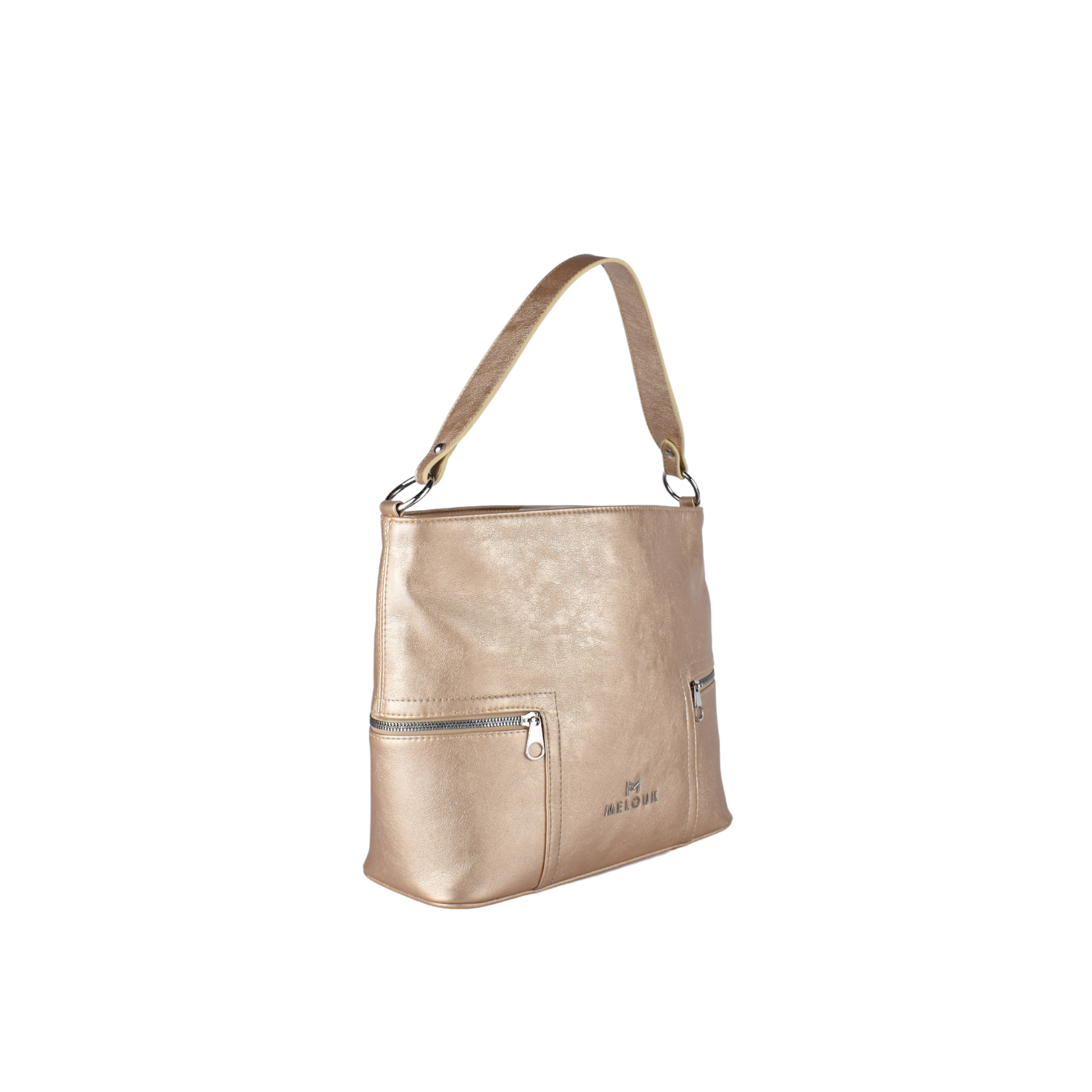 Black Basic Shoulder Bag With Zipper Melouk