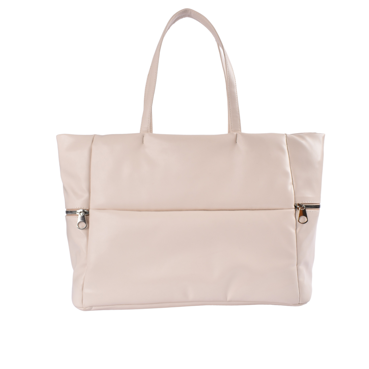 Elegantt Bag With Dual Zipper Detail Beige Melouk