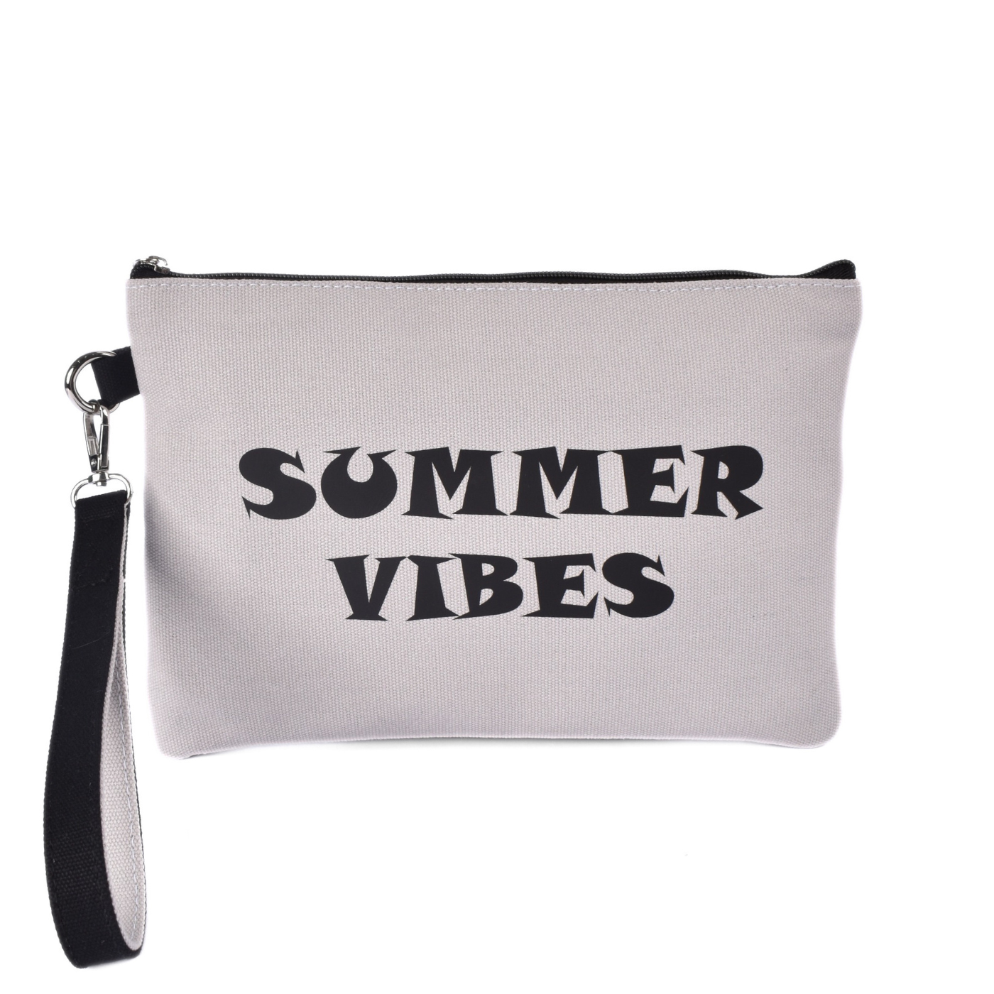 Canvas Wristlet With Colorful Summer Graphic gray Melouk